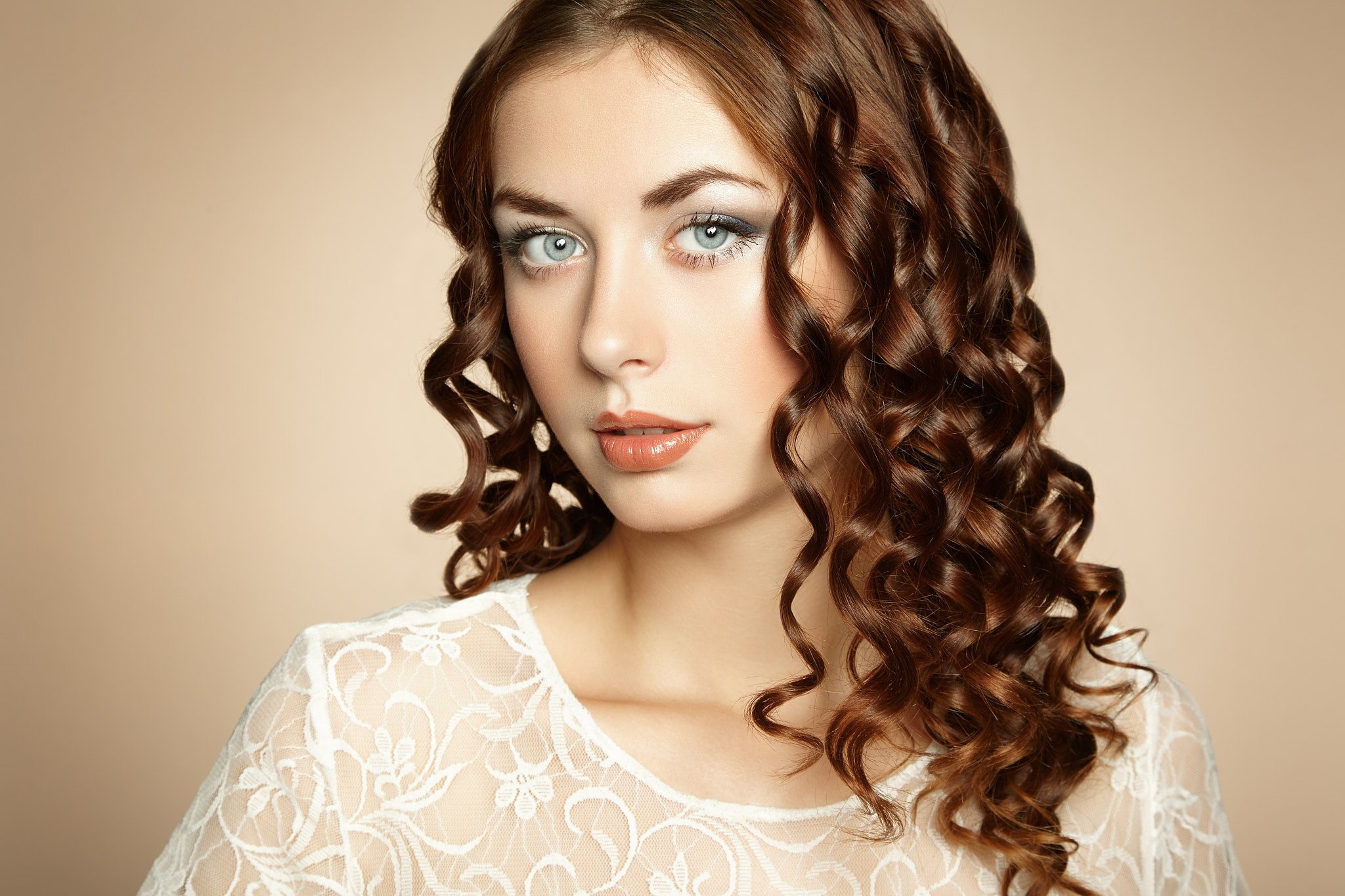 photographer Olga Kudryashova, sponge, curls, Olga Kudryashova, makeup, 1080P, HD Wallpaper
