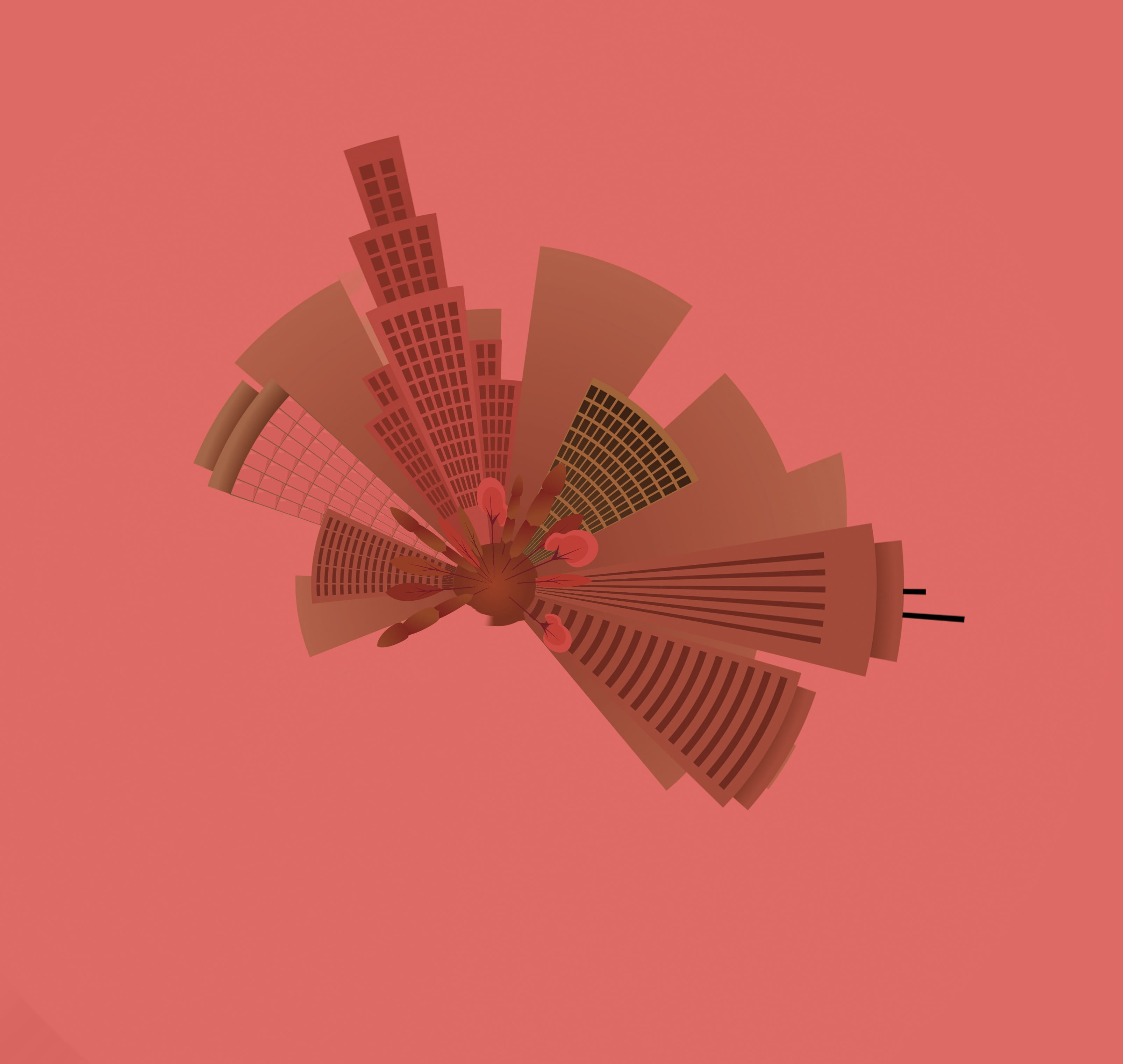 red, pattern, design, planet floating, copy space, imagination, earth, art, sky, illustration, studio shot, people, assembly, photoshop photo montage, architecture, HD Wallpaper