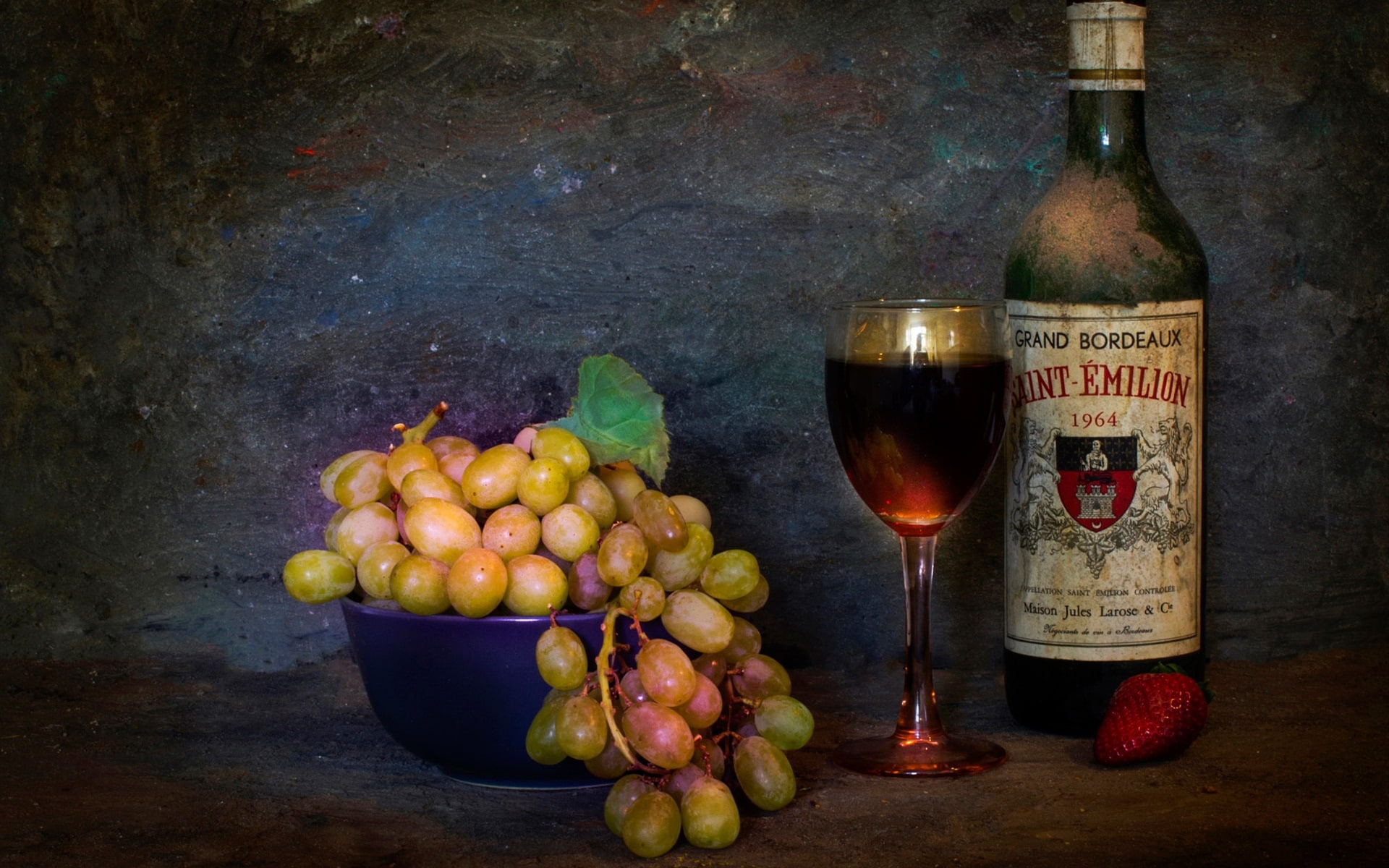Bottle, Glass, Dust, Grapes, Life, 1080P, Still, HD Wallpaper