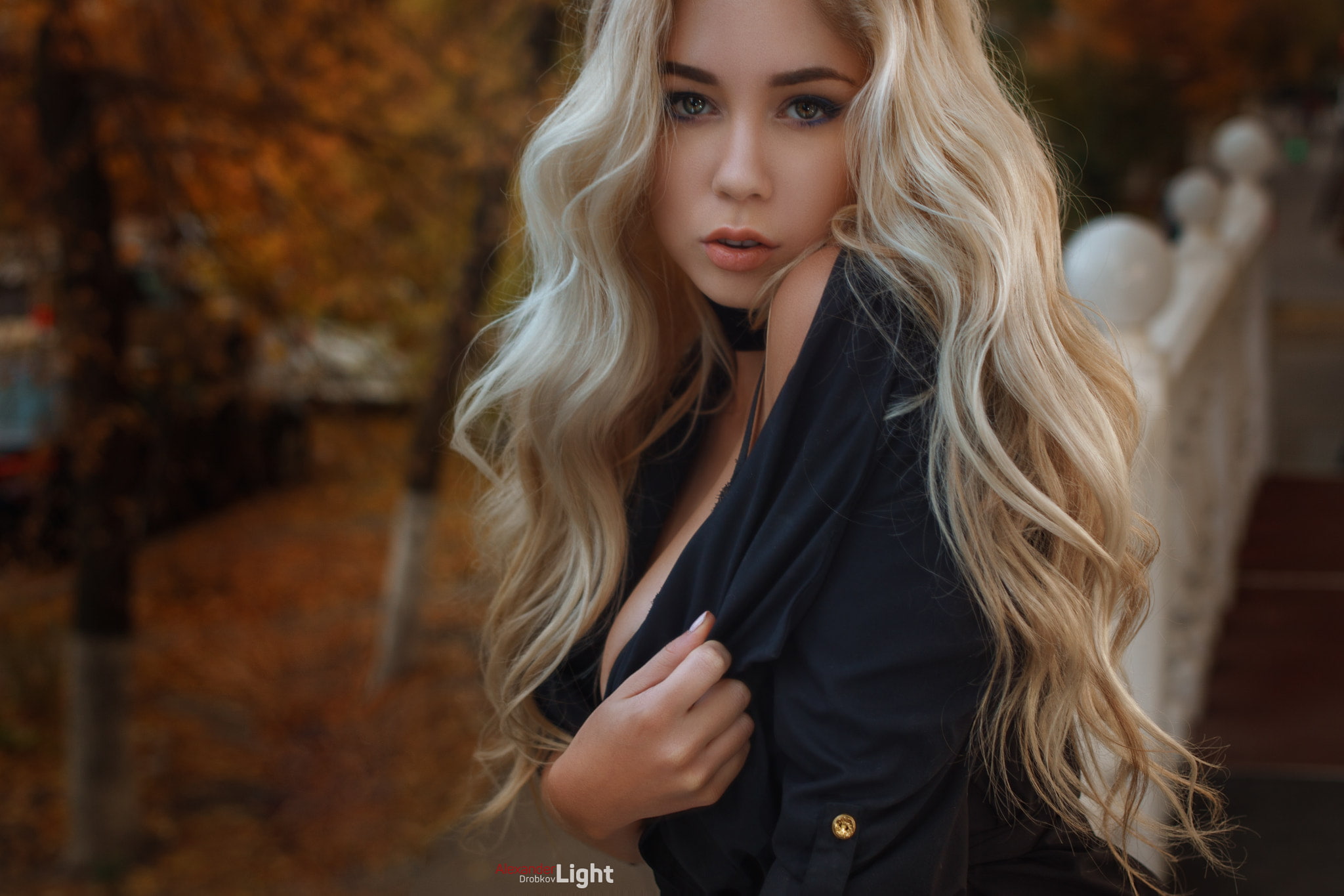 long hair, 1080P, women, Alexander Drobkov, portrait, blonde, depth of field, HD Wallpaper