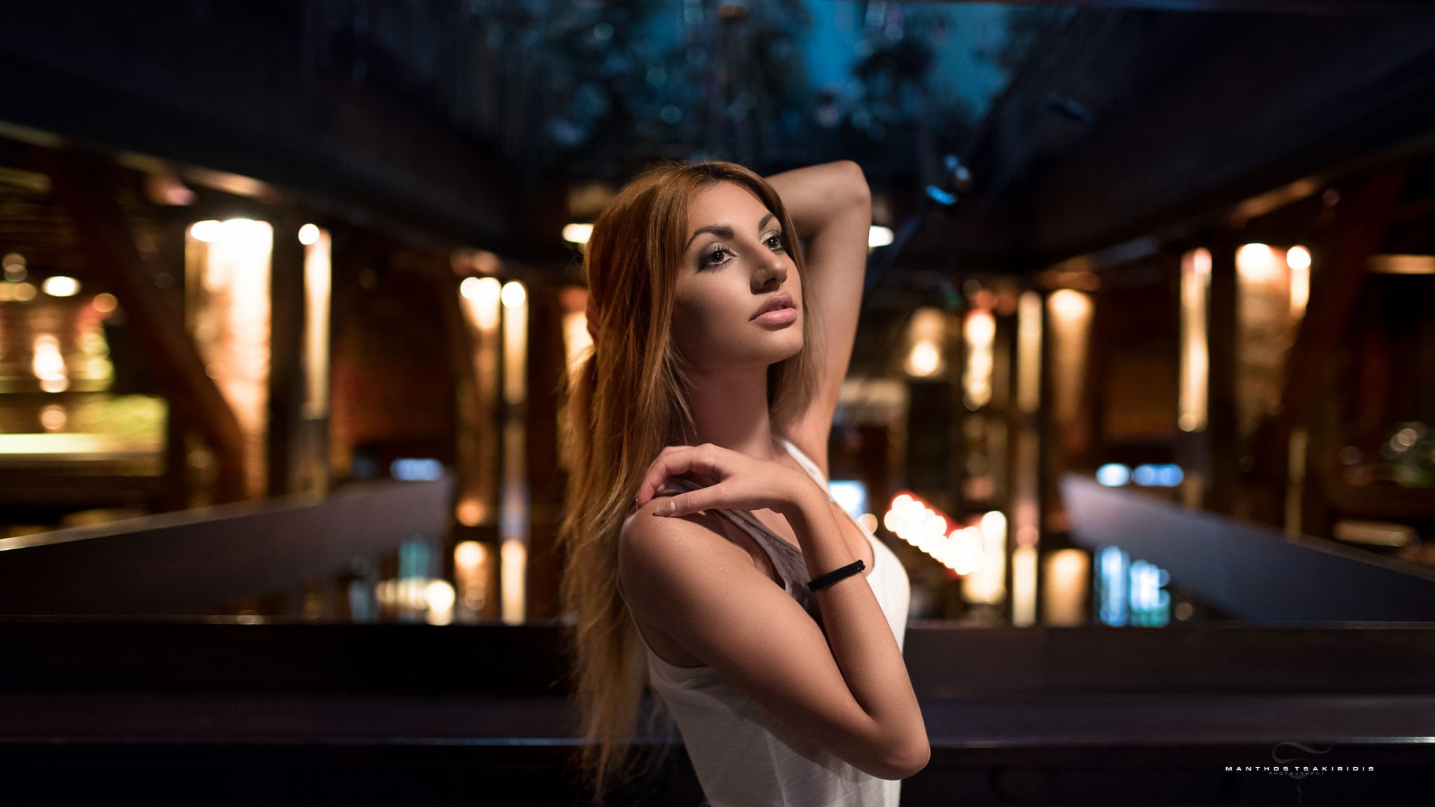 young women, beautiful people, elegance, young adult, looking away, portrait, Manthos Tsakiridis, focus on foreground, one person, contemplation, depth of field, HD Wallpaper