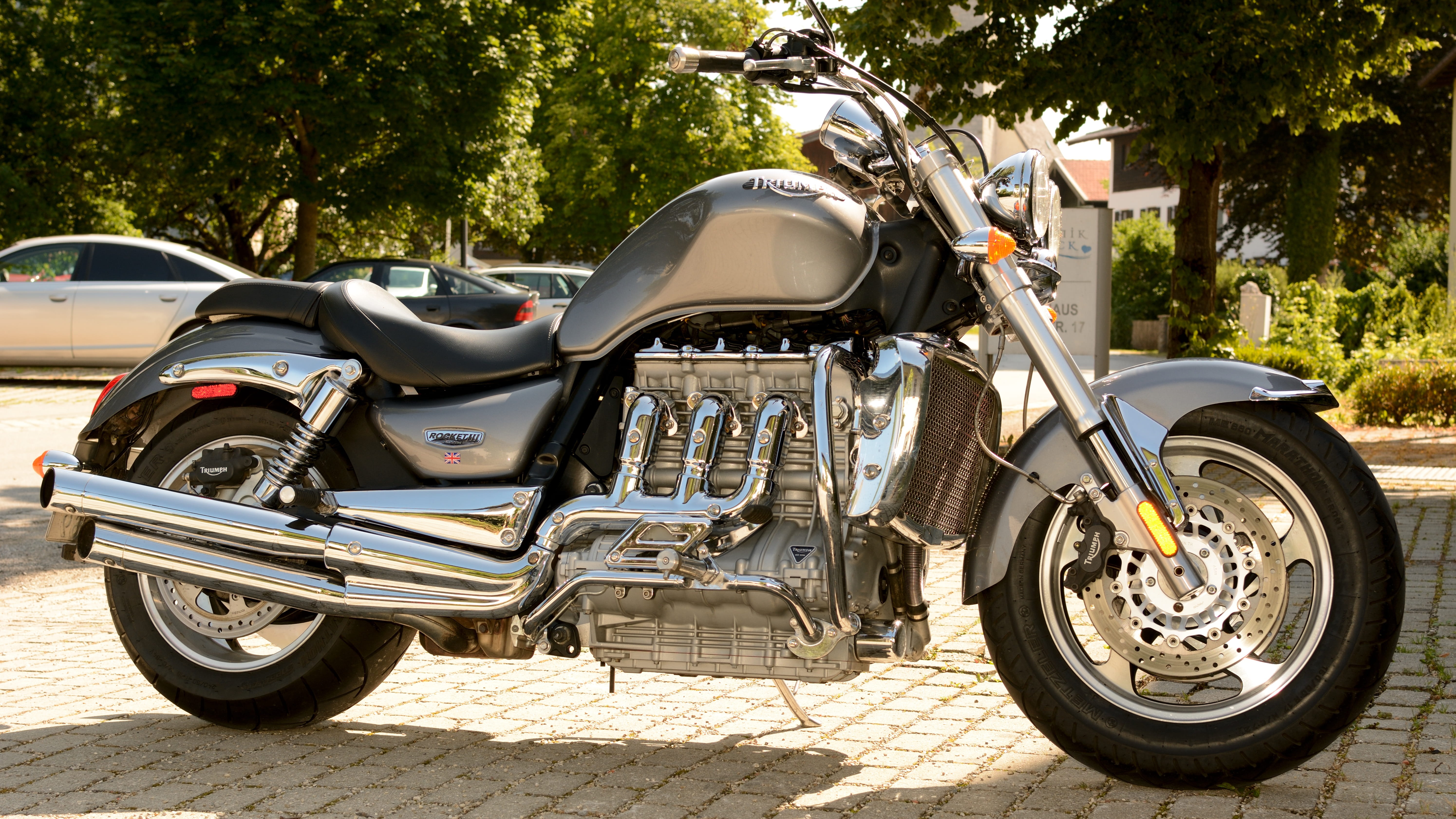 vehicle, paving stone, force, tree, motor, cylinder, car, wheel, motorcycle engine, cruiser motorcycle, dynamics, transportation, triumph, power, plant, HD Wallpaper