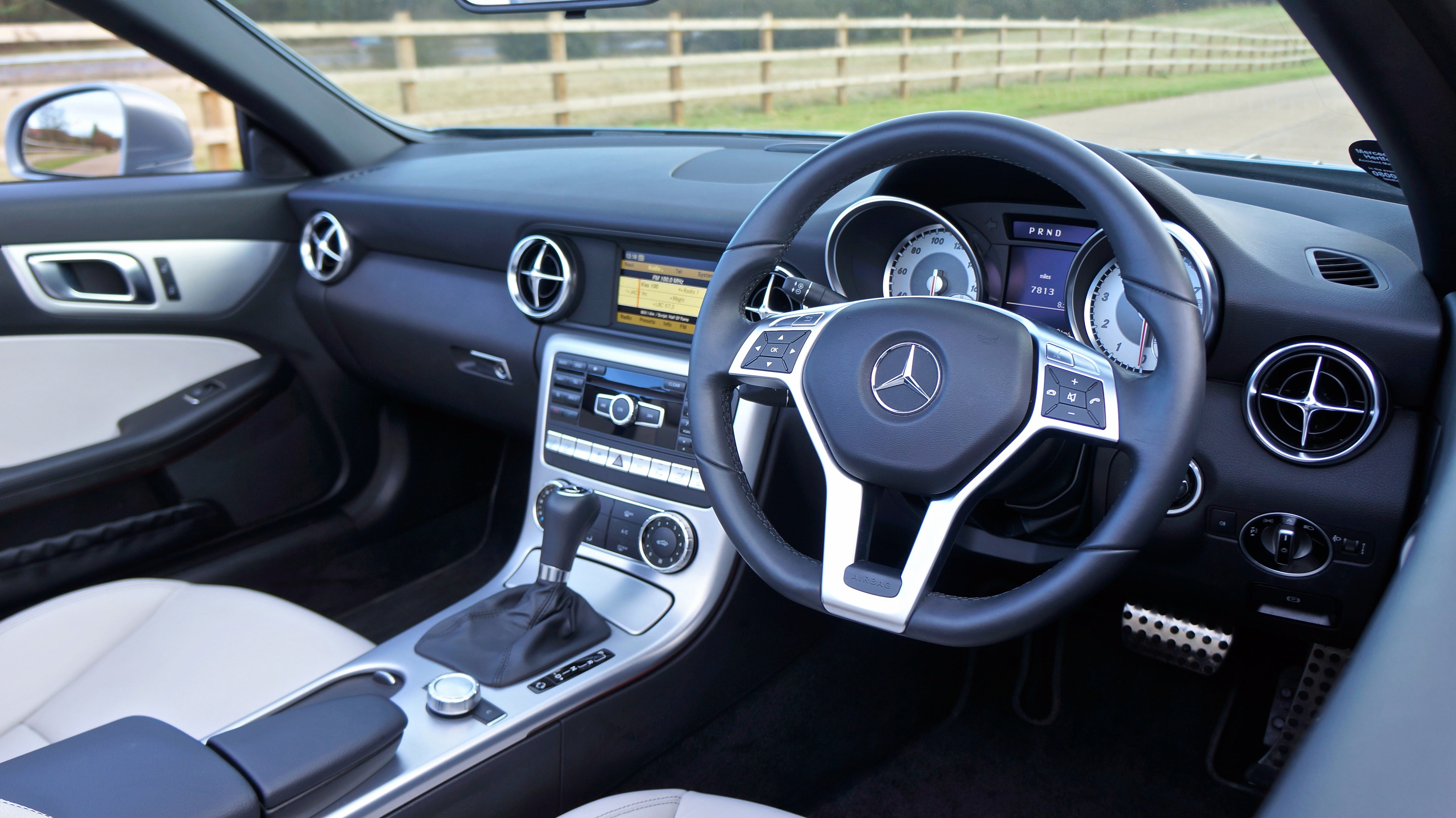 mercedes, car interior, 4K, 4x4, sports car, driving, mercedes-benz, drive, automobile, transportation, black, land vehicle, engine, dashboard, luxury, HD Wallpaper