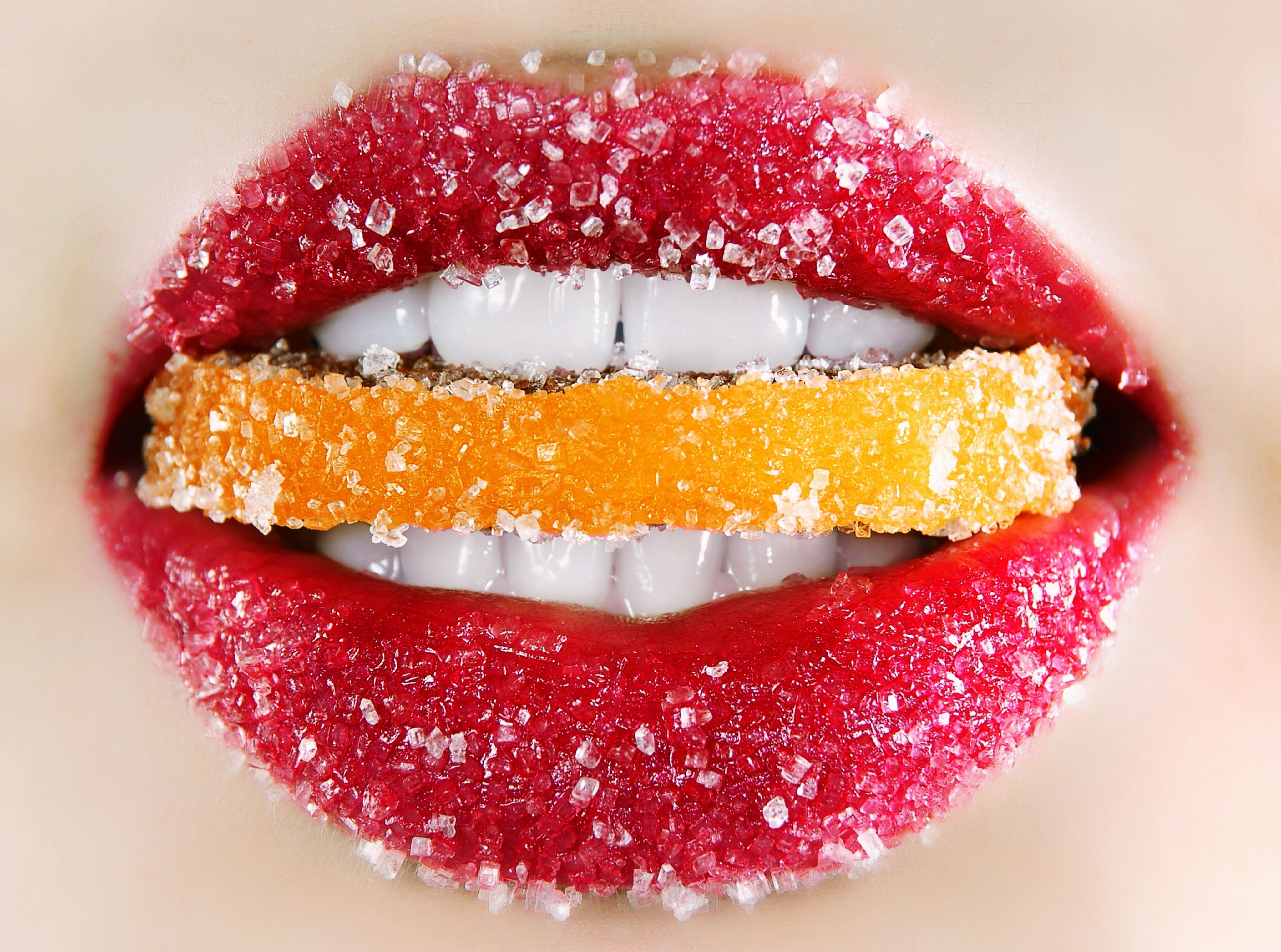 indoors, indulgence, sweet food, adult, Lips, 4K, freshness, beauty, human lips, Candy, s, unhealthy eating, lipstick, people, Girls, sweet, snack, red, HD Wallpaper