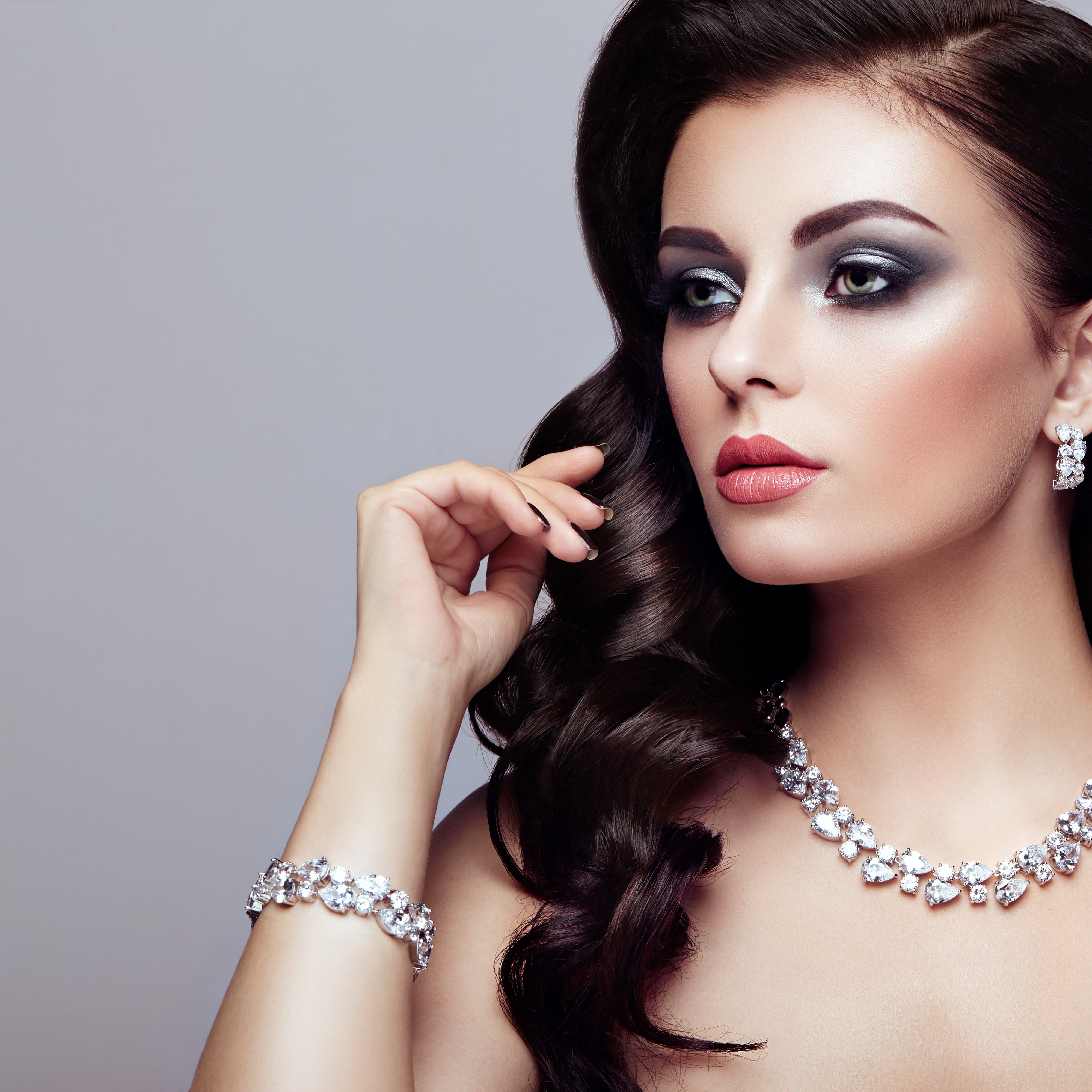 bracelet, style, hand, Oleg Gekman, girl, necklace, 4K, makeup, portrait, Phone HD Wallpaper