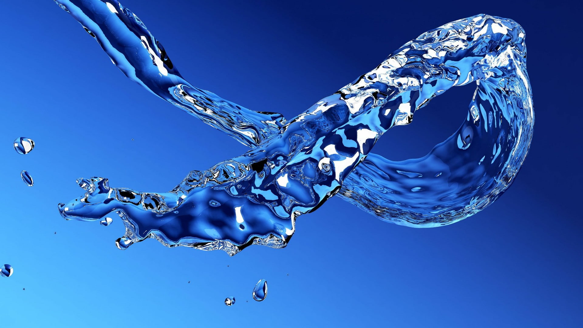 1080P, splash, water, azure, blue, drop, electric blue, wave, cobalt blue, liquid bubble, energy, droplets, HD Wallpaper
