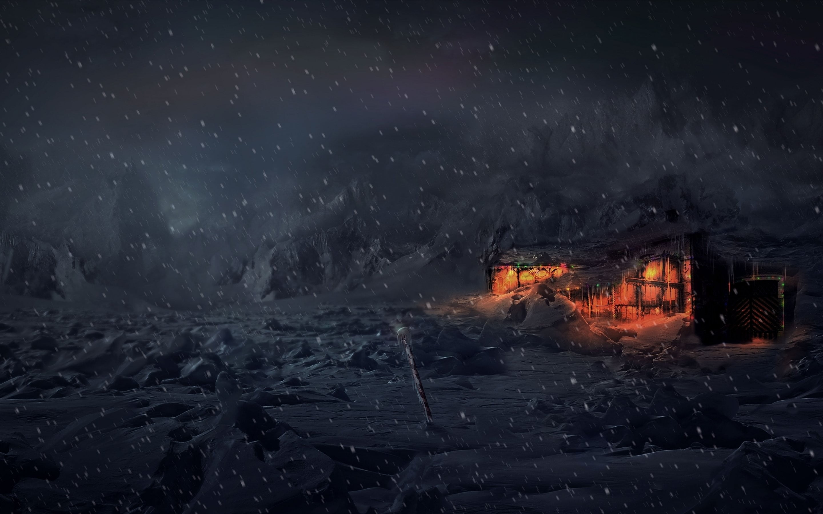 north pole, power in nature, orange color, motion, dusk, environment, fantasy art, nature, house, burning, heat - temperature, glowing, flame, lights, flowing, HD Wallpaper