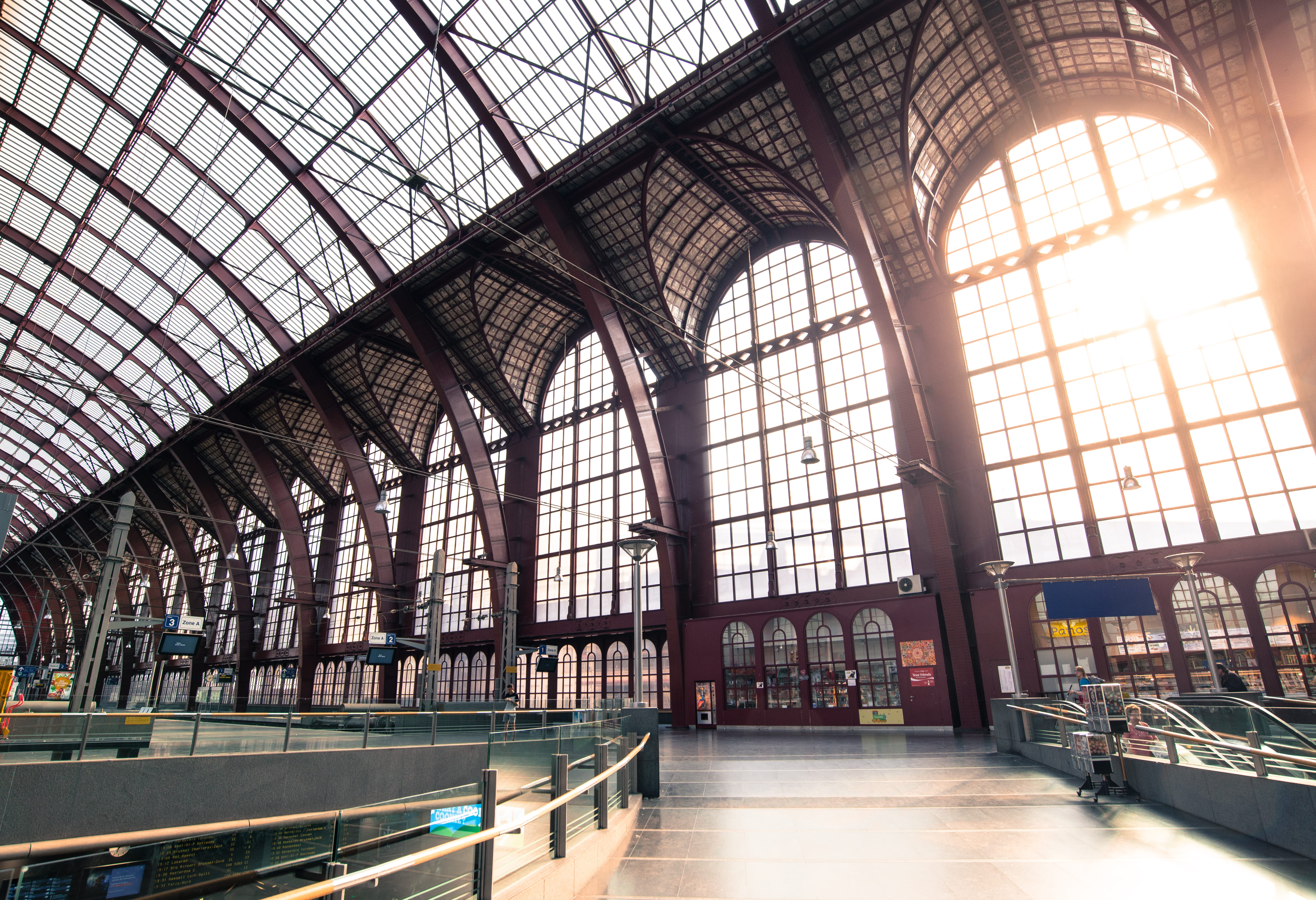 city, business, architecture, ceiling, europe, no people, built structure, terminal, indoors, light, urban, 5K, day, glass items, famous, steel, Belgium, HD Wallpaper