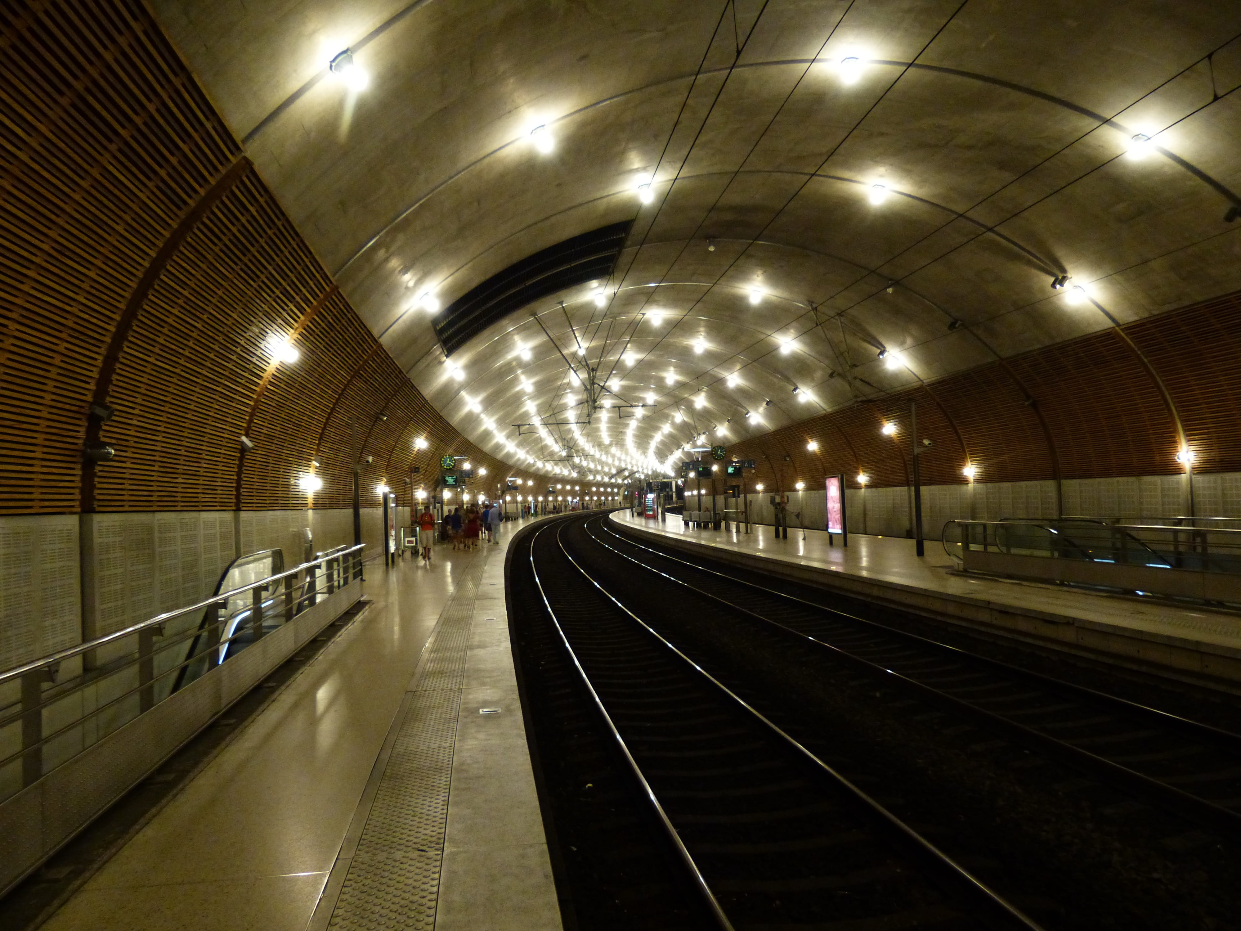 light, ceiling, blurred Motion, lighting equipment, central station, rail traffic, track, seemed, transportation, built structure, tunnel, railroad station, HD Wallpaper