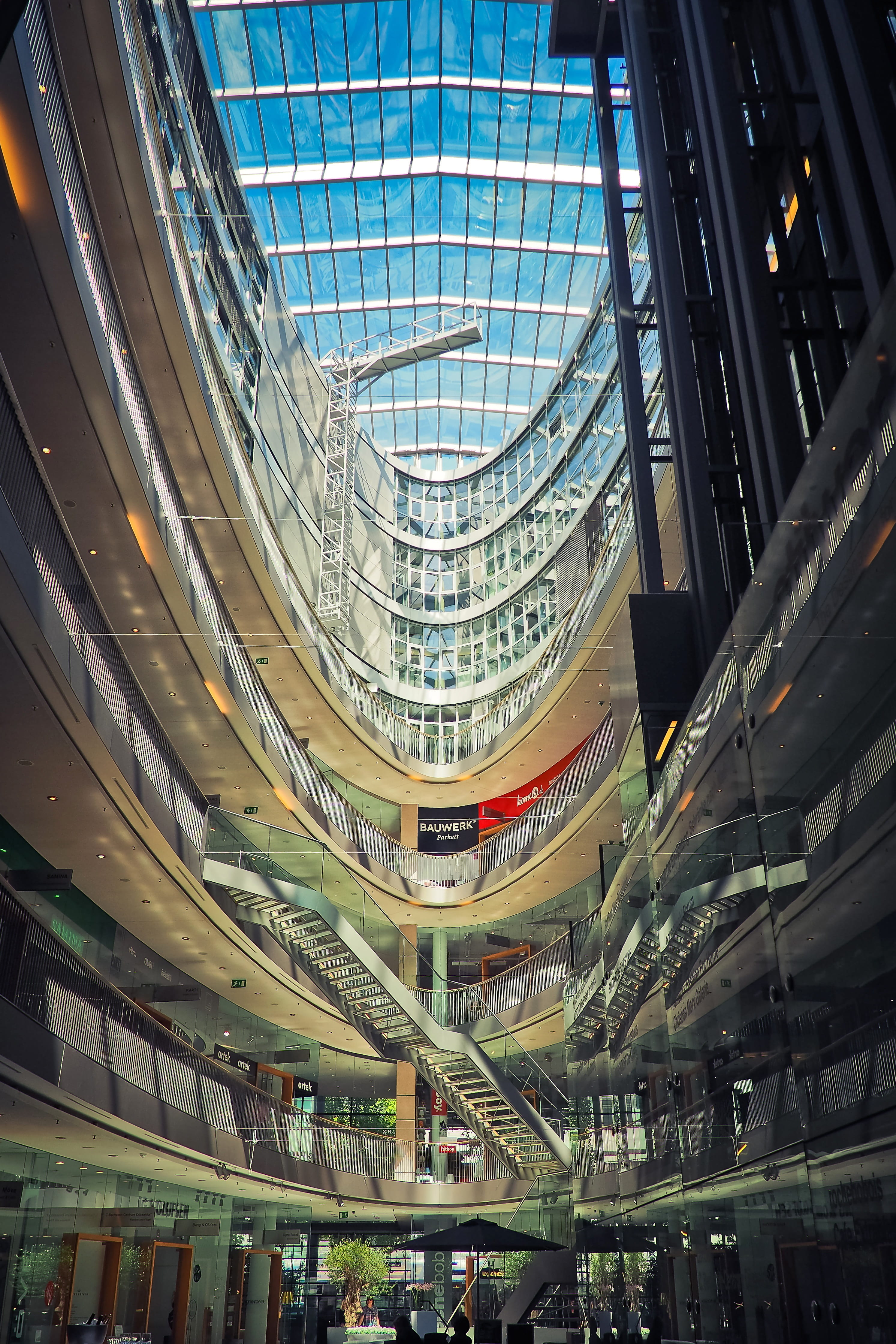 inside, window, travel destinations, home, tower, glass - material, city, building, balconies, office, modern, bluish, office building, city life, low angle view, Phone HD Wallpaper