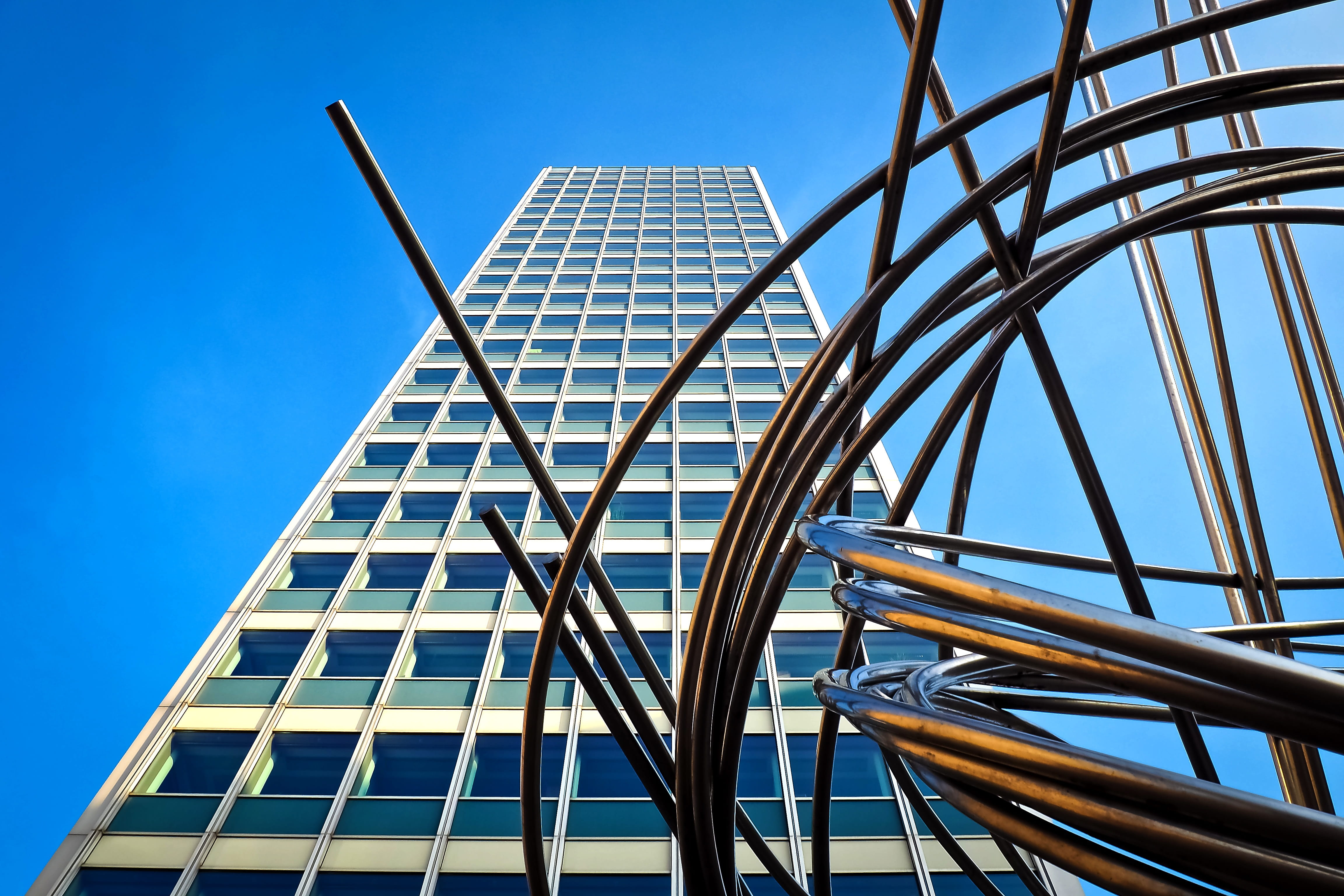 modern home, tourism, metal, Architecture, interesting, business, glass - Material, skyline, modern, tower, tall - High, downtown, attraction, düsseldorf, HD Wallpaper
