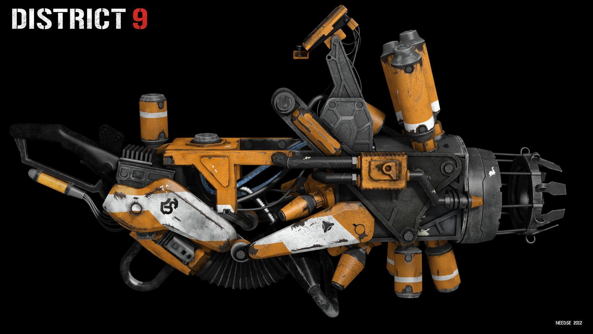 nine, district-9, action, 720P, district, weapon, thriller, futuristic, alien, gun, sci-fi, extraterrestrial, HD Wallpaper