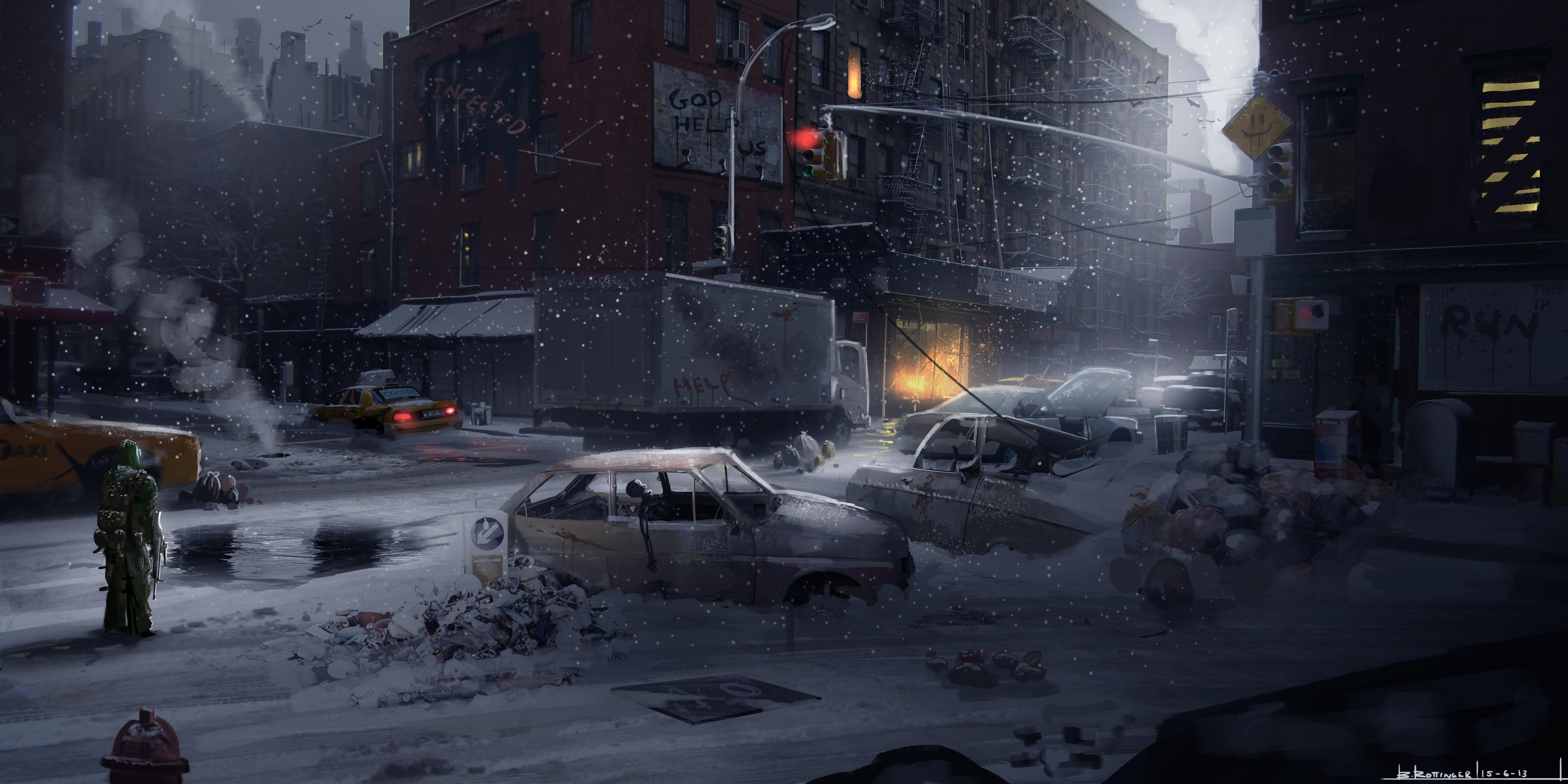 apocalypse, winter, 4K, fantastic world, fantastic, snow, fantasy, world, HD Wallpaper