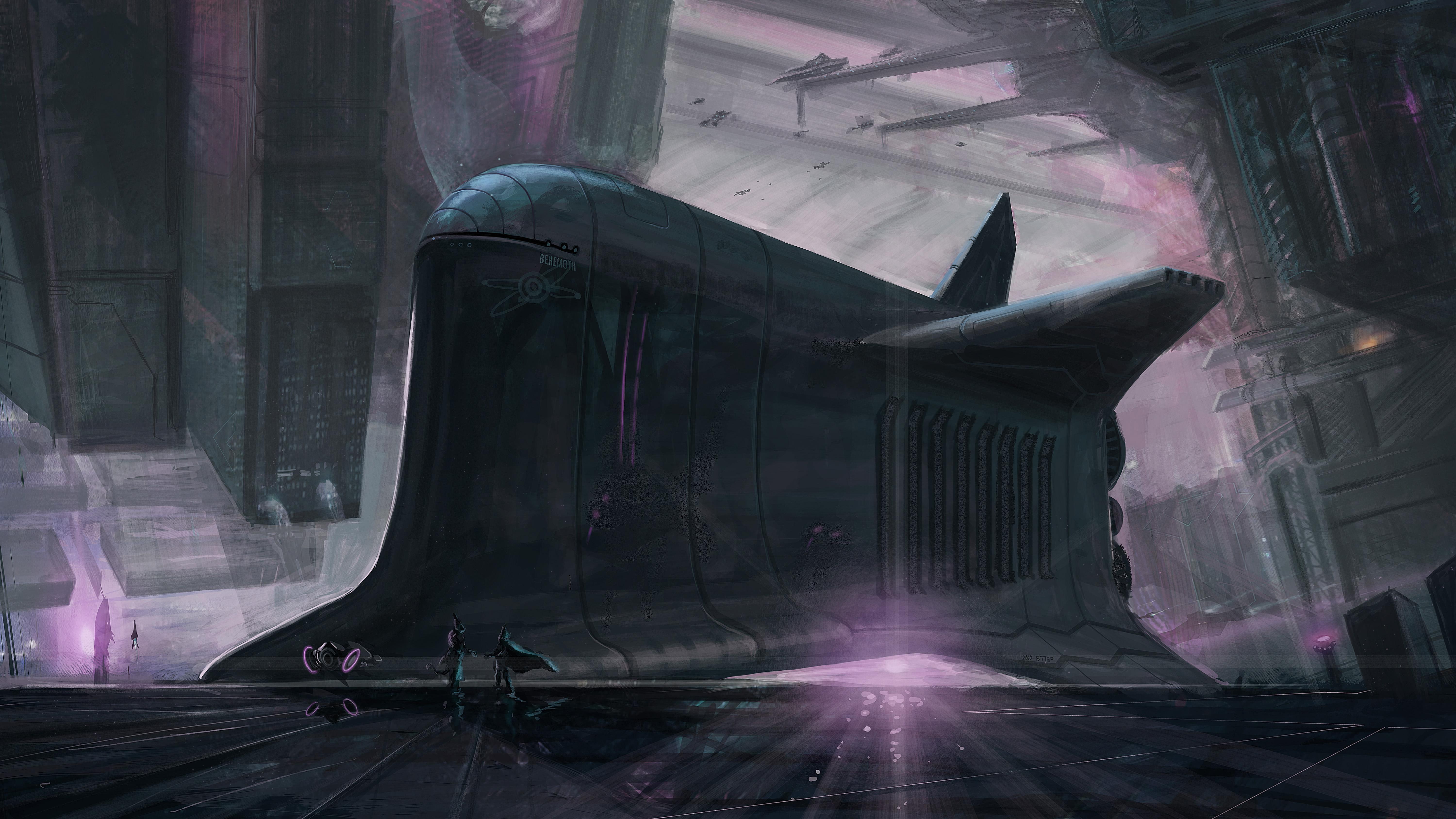 edited, technics, photo, warship, fantasy, black, fantastic, 5K, world, fantastic world, HD Wallpaper