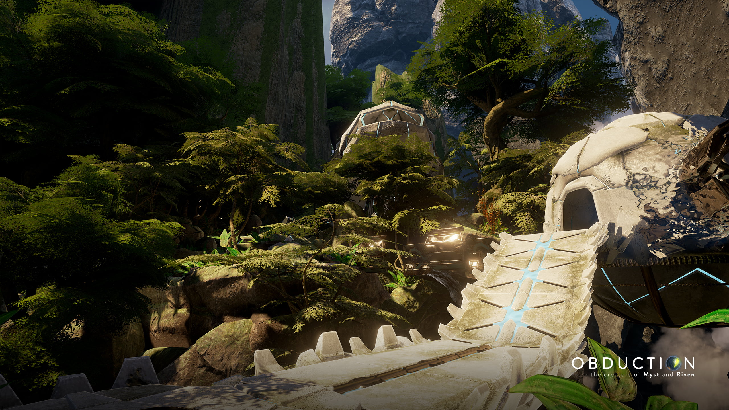 Obduction, trees, environment, alien world, 2K, Hunrath, HD Wallpaper