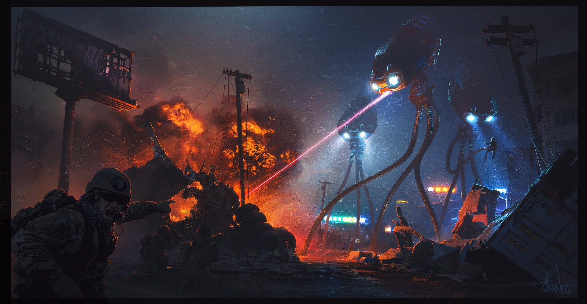 War Of The Worlds, Aliens, Explosion, soldier, 1080P, HD Wallpaper