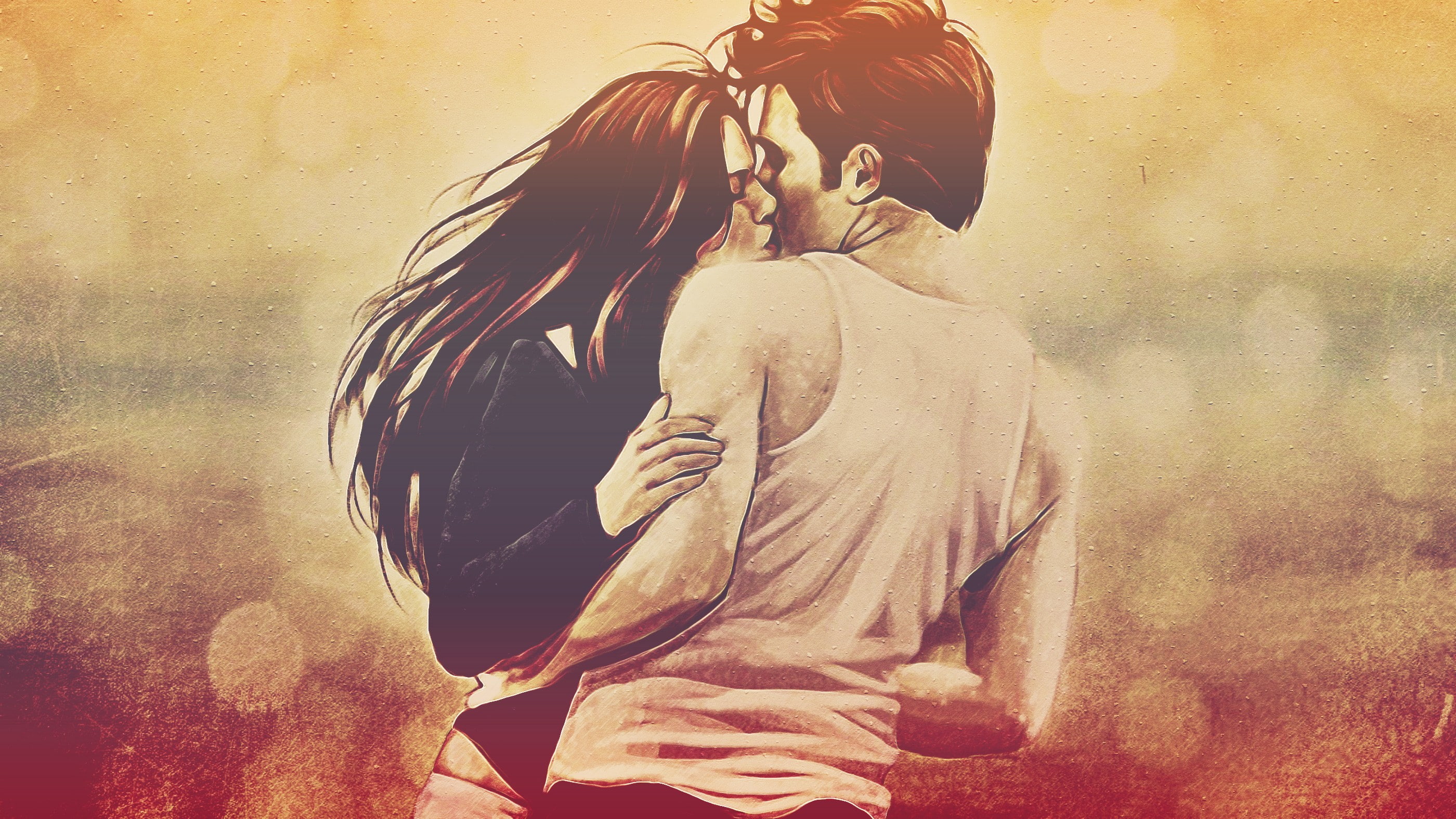 2K, graffiti, women, lovers, drawing, HD Wallpaper