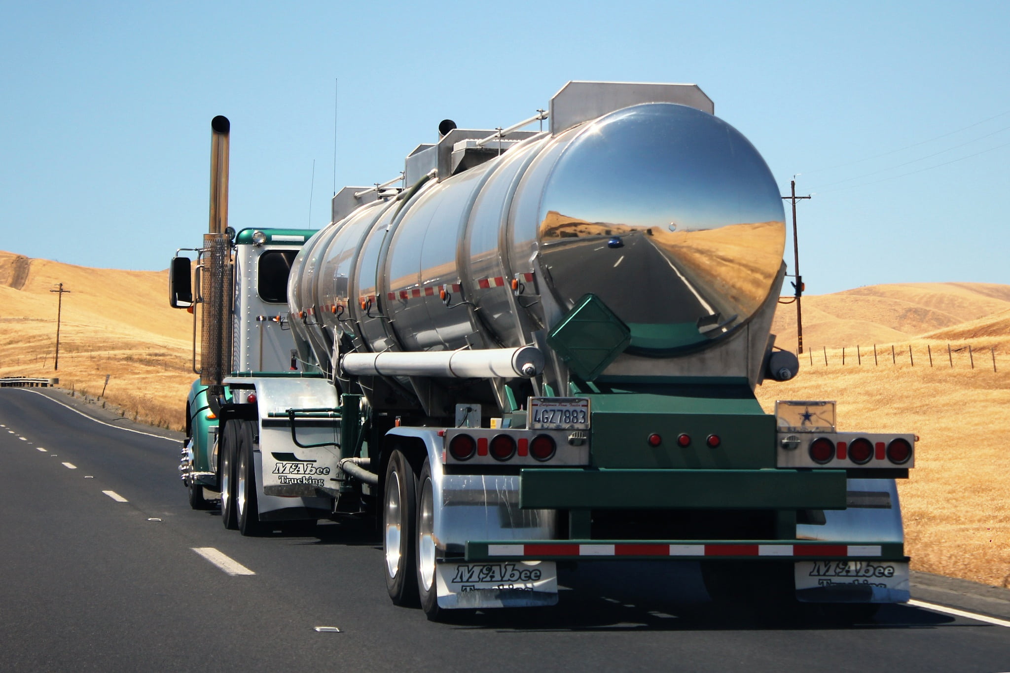 land vehicle, mirror, car, transport, transportation, freight, trucking, fuel tanker, truck, daytime, sunlight, sun, business, carrier, landscape sunny, HD Wallpaper