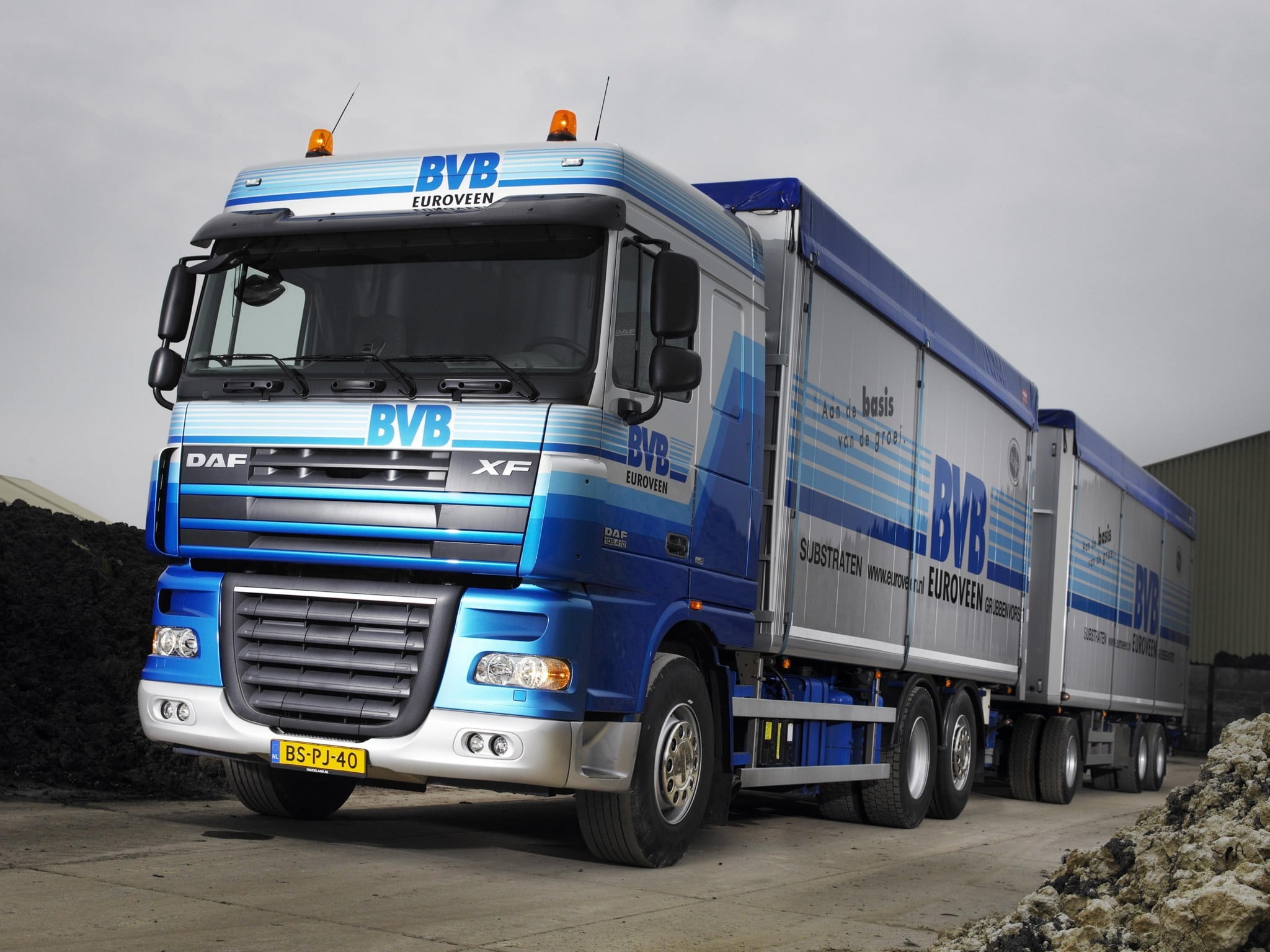 container, semi-truck, safety, accidents and disasters, 6x2, XF105.410, land vehicle, government, Trailer, xf, freight transportation, transportation, occupation, HD Wallpaper