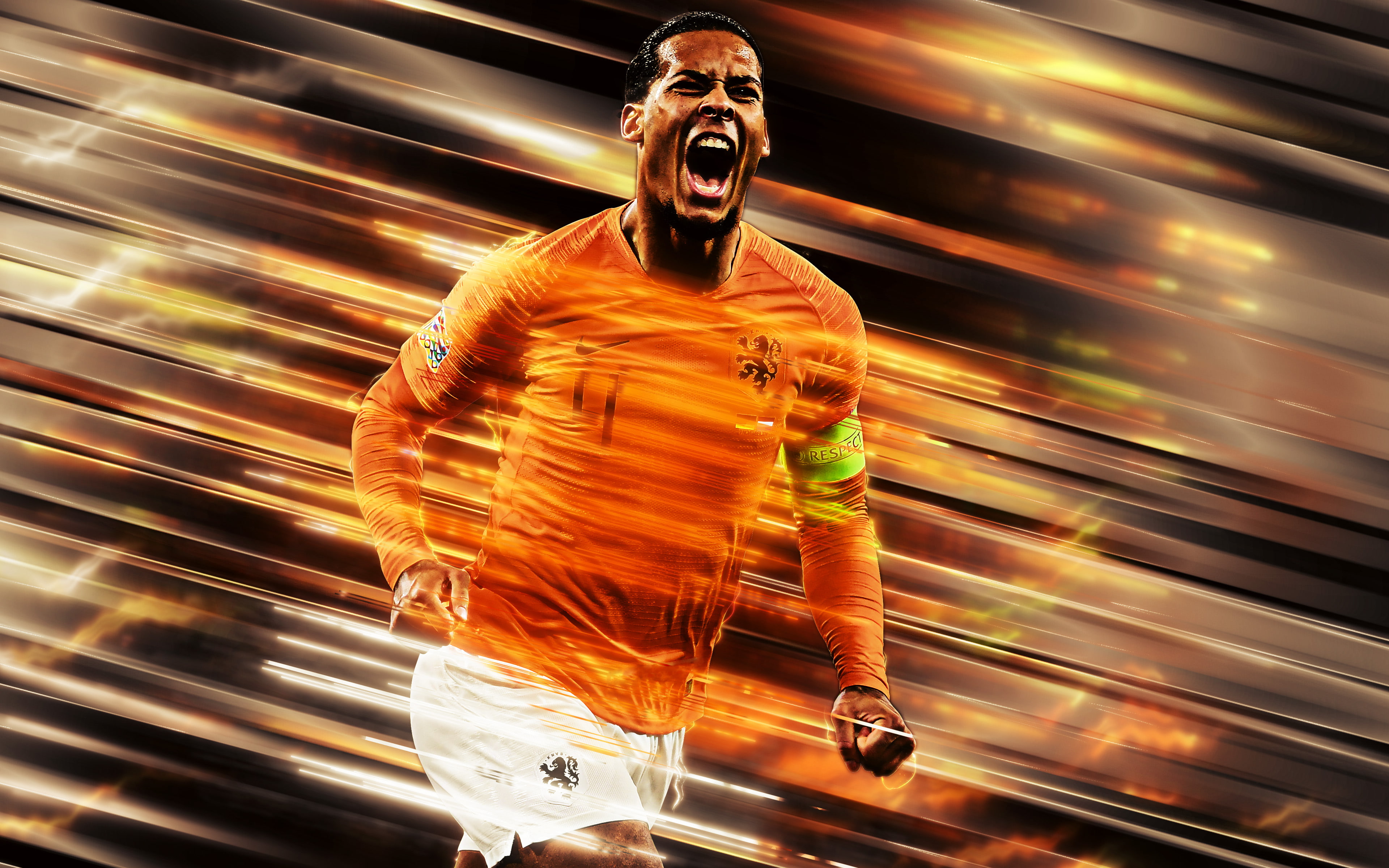 4K, Dutch, Virgil van Dijk, Soccer, HD Wallpaper