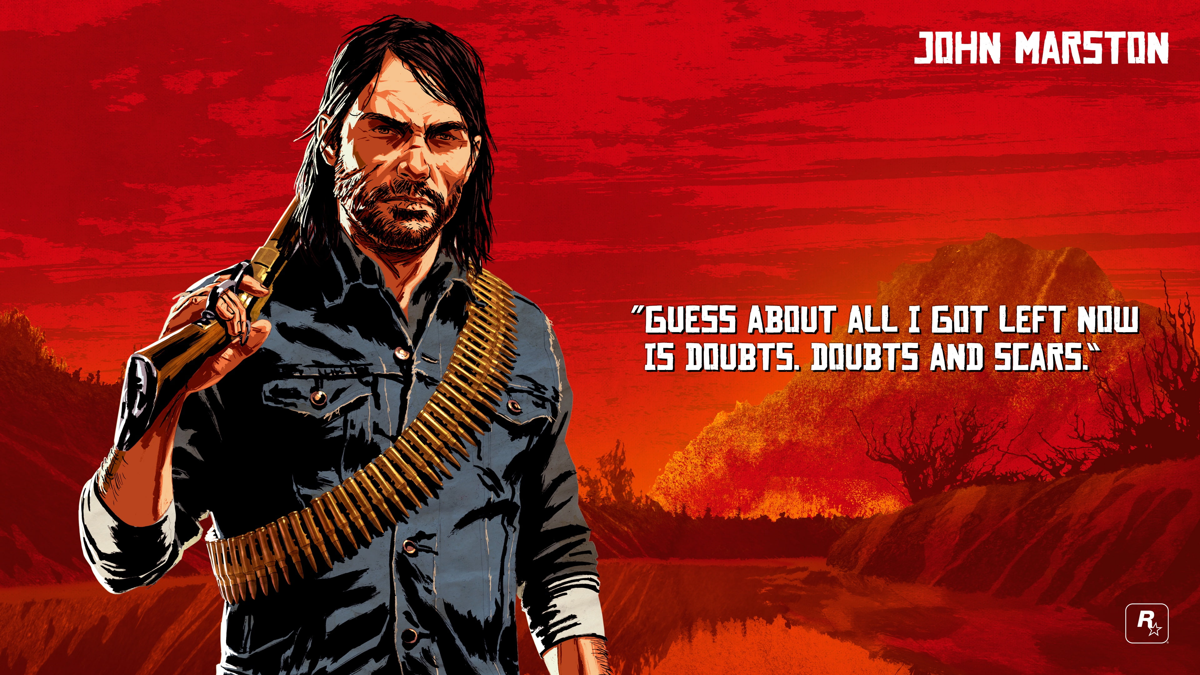 Red Dead, Red Dead Redemption 2, John Marston, art, 4K, HD Wallpaper