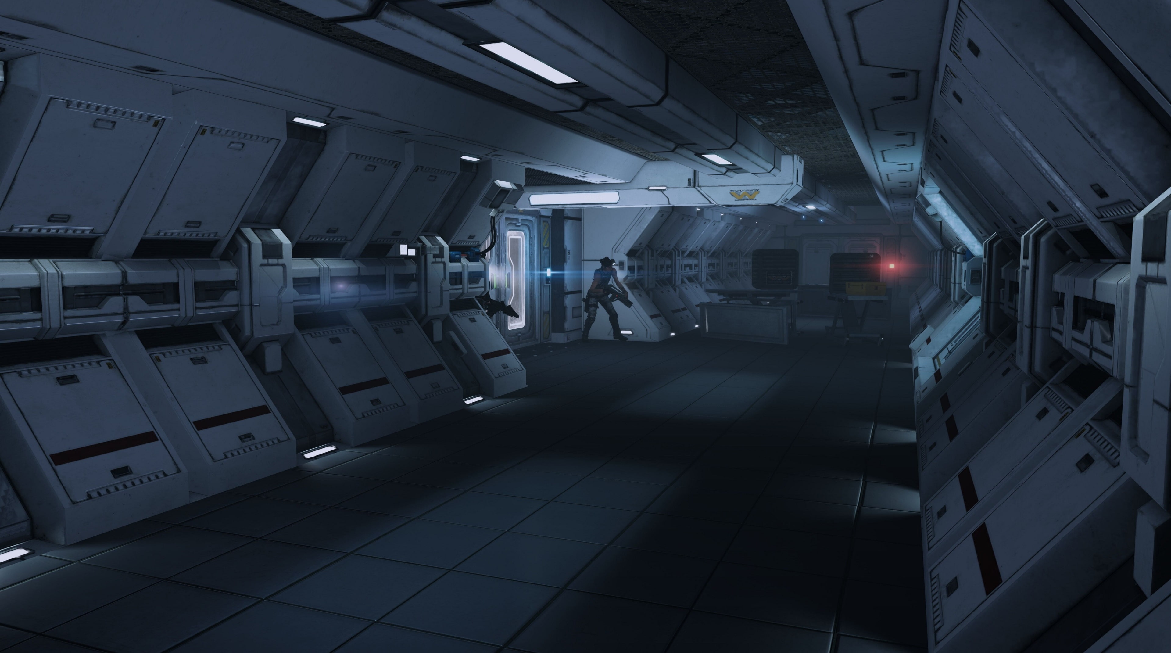 building, travel, 4K, corridor, mode of transportation, no people, mystery, flooring, architecture, arcade, built structure, alien isolation dlc 4k  image download, HD Wallpaper