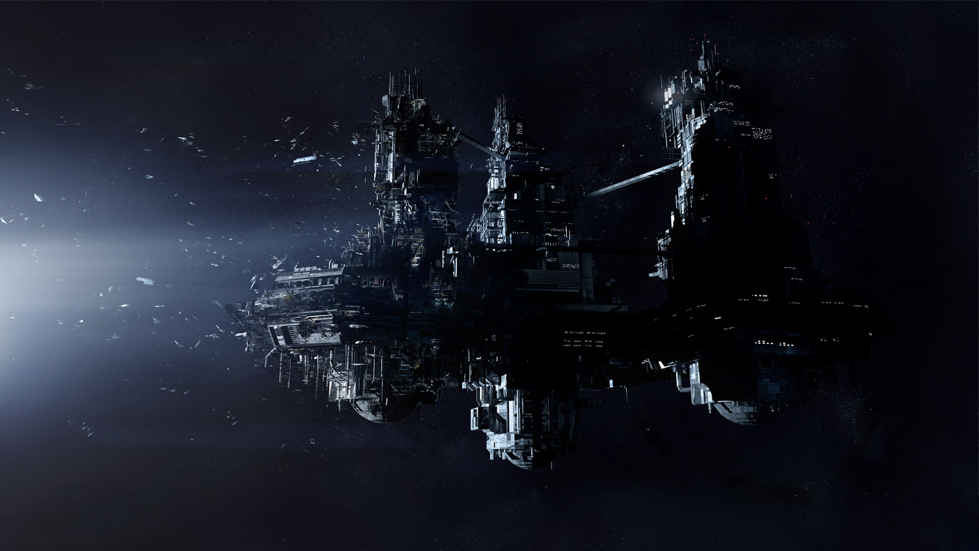 studio shot, nature, reflection, city, tranquility, Stars, outdoors, Alien: Isolation, Spaceship, Creative Assembly, Ship, night, no people, Xbox One, winter, HD Wallpaper