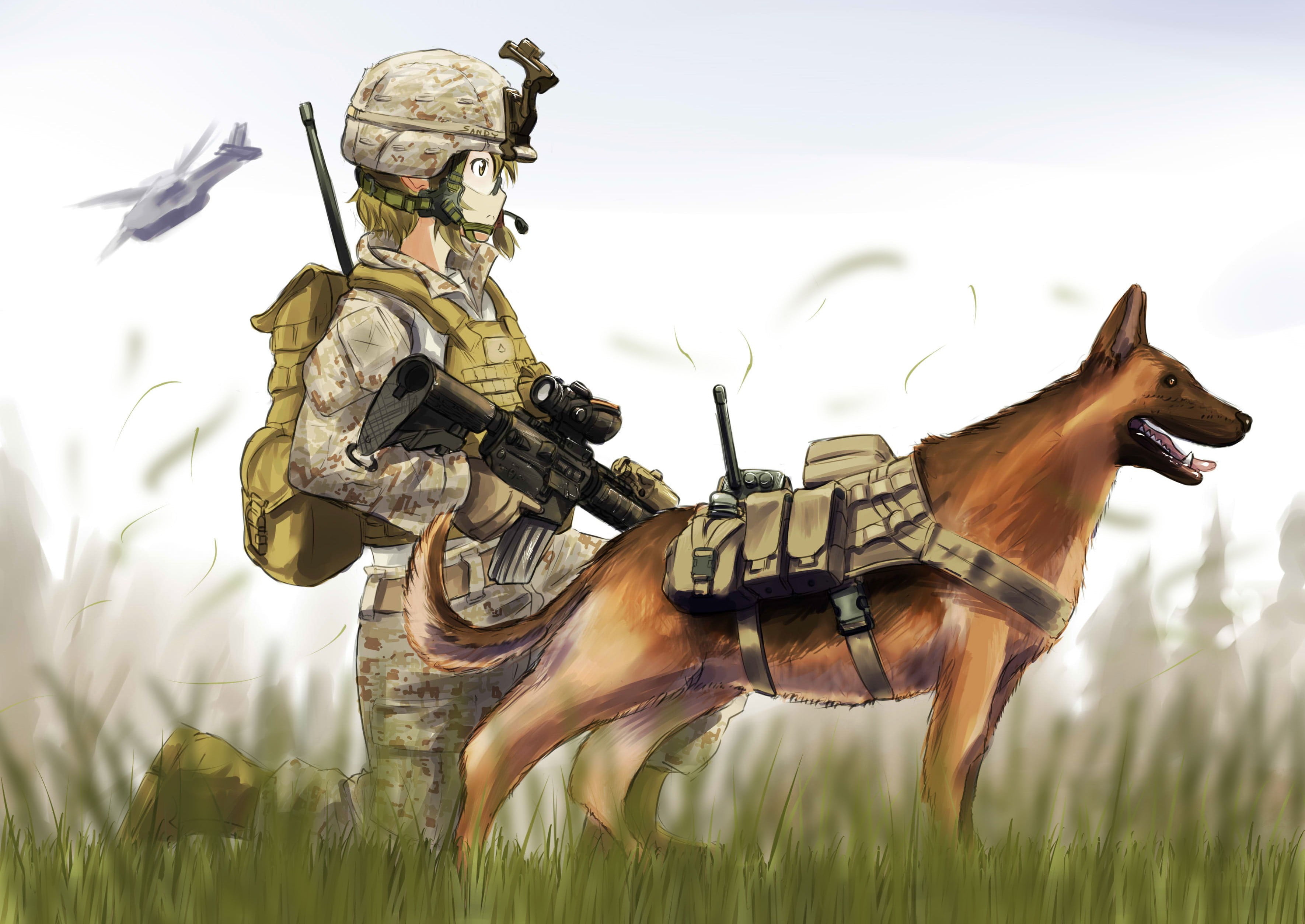 pets, military, livestock, animal, amusement park, horse, armor, 2K, nature, anime, animal representation, gun, animal themes, anime girls, no people, HD Wallpaper