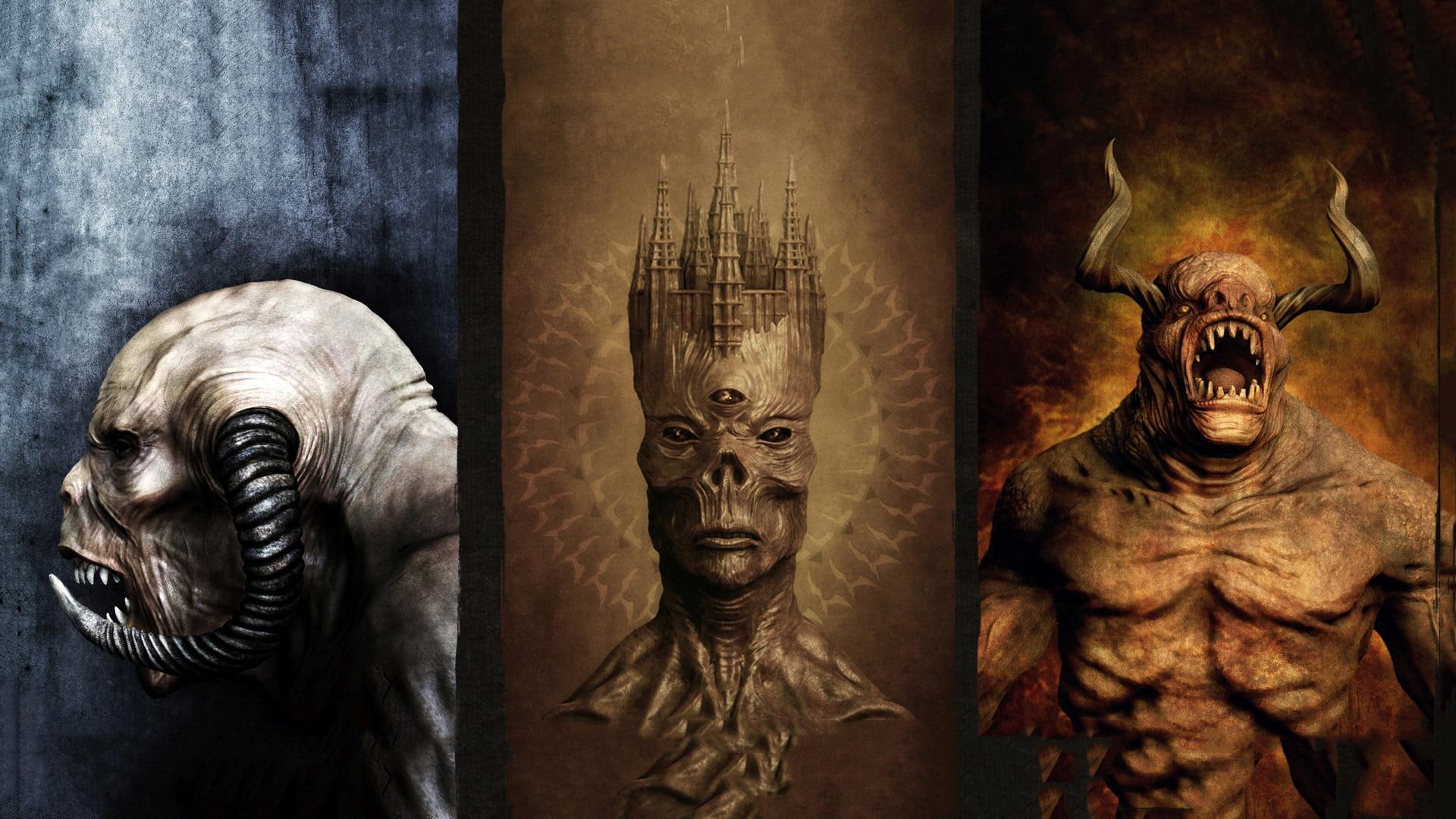 painting, 1920x1080, creatures, monster, fantasy, 1080P, illustration, mythical, creature, HD Wallpaper