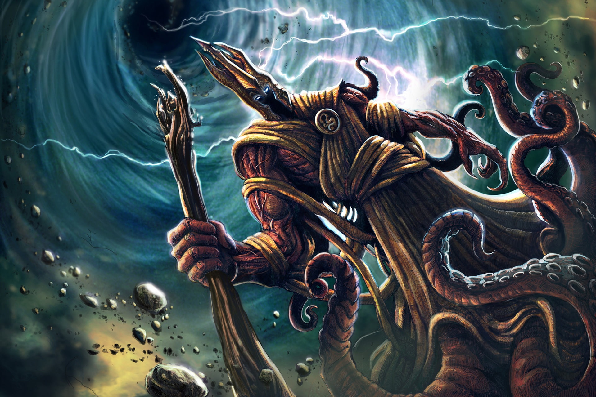 Illustration, Hastur The Unspeakable One, by Walter Brocca, 1080P, The Unspeakable One, Fiction, Hastur, The demon, Kaiwan, Demon, Characters, Monster, HD Wallpaper