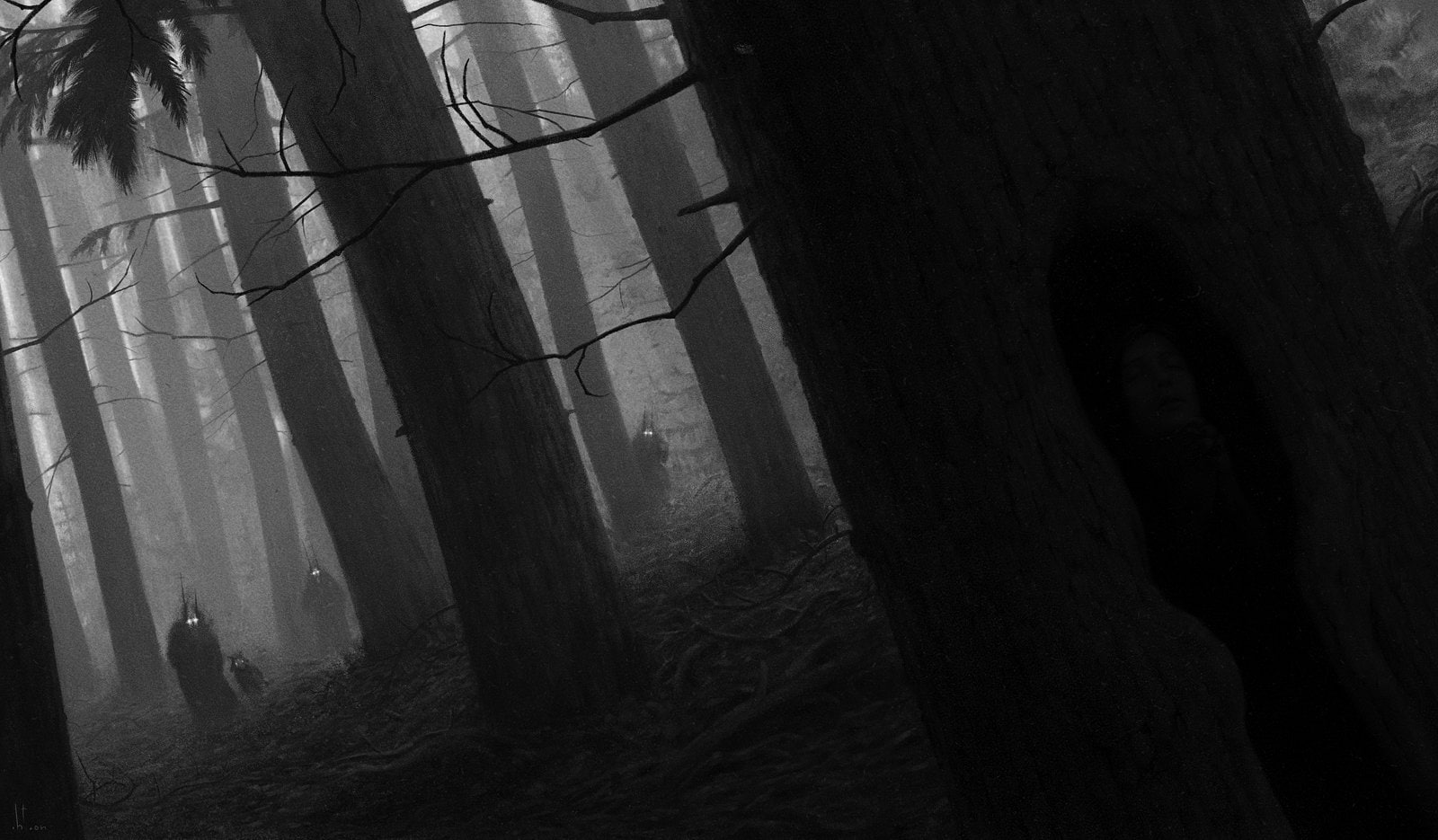 land, window, creature, curtain, Dark, built structure, wolves, forest, no people, horror, spooky, Trees, architecture, 720P, wolf, woodland, outdoors, HD Wallpaper