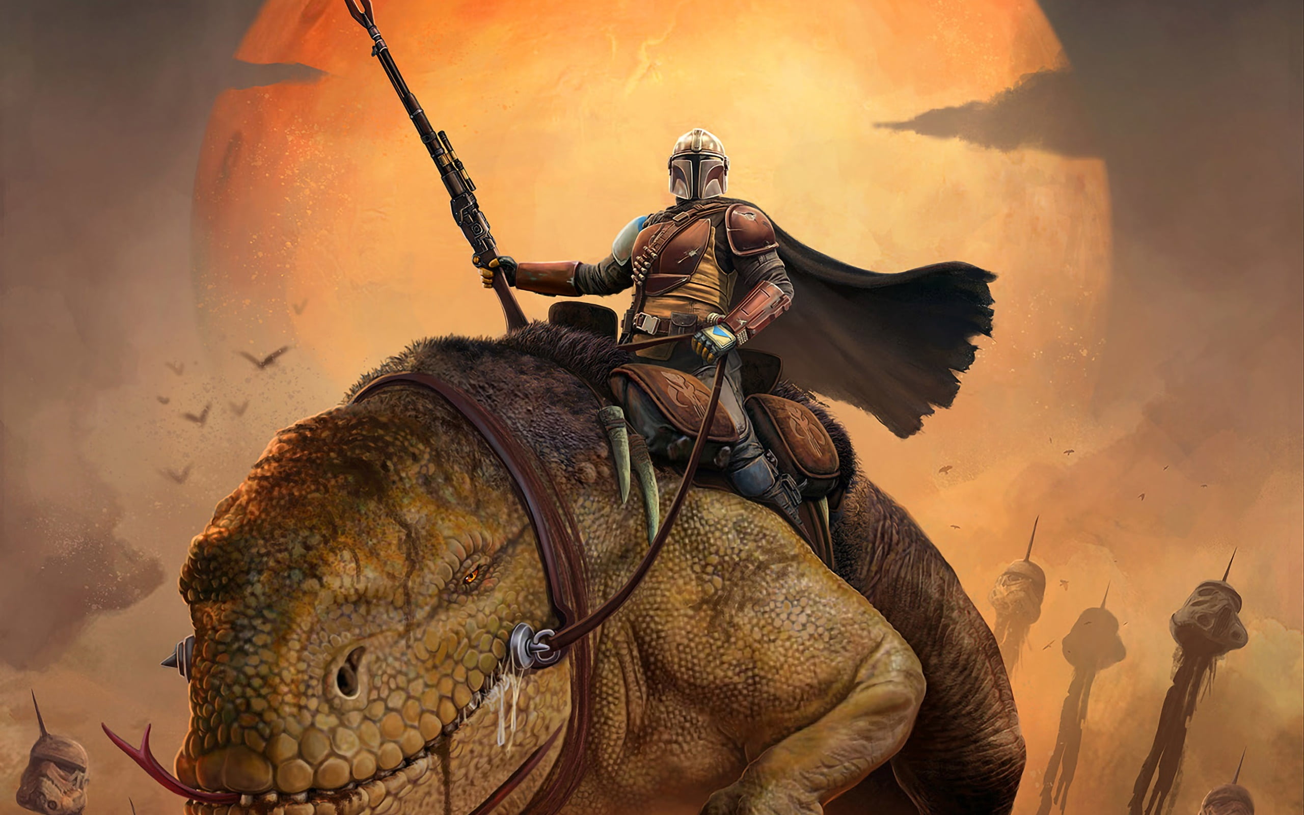 2K, science fiction, Star Wars, artwork, creature, The Mandalorian, HD Wallpaper