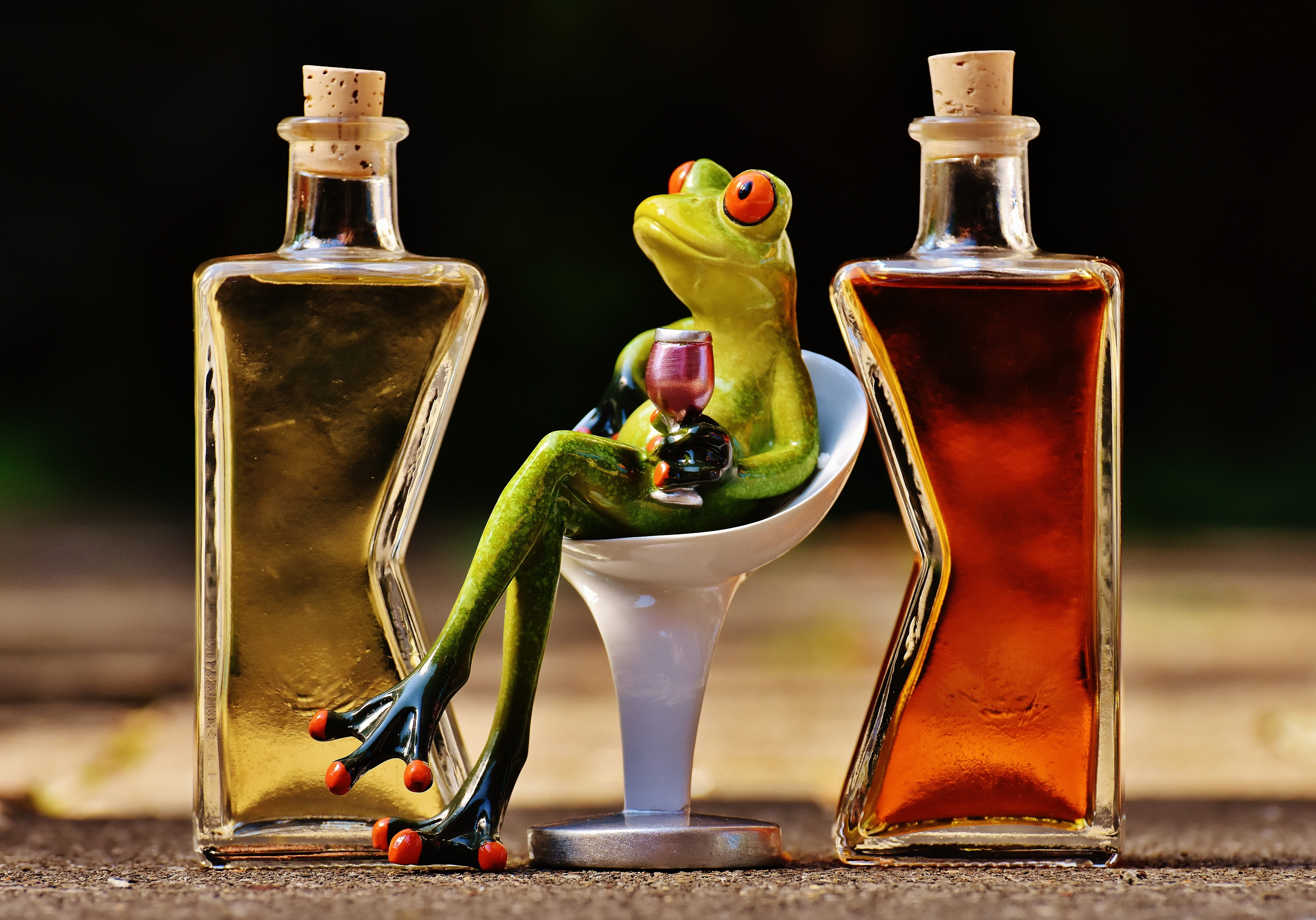 close-up, beverages, no people, glass - material, alloy, three objects, nature, sweet, bottles, funny, still life, fun, selective, representation, benefit from, HD Wallpaper
