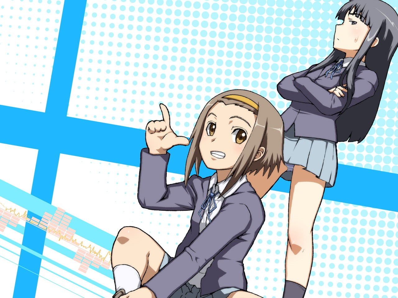 school, school uniform, k-on, 720P, uniform, akiyama, tainaka, mio, k, tainaka ritsu, anime, girls, ritsu, anime girls, akiyama mio, HD Wallpaper