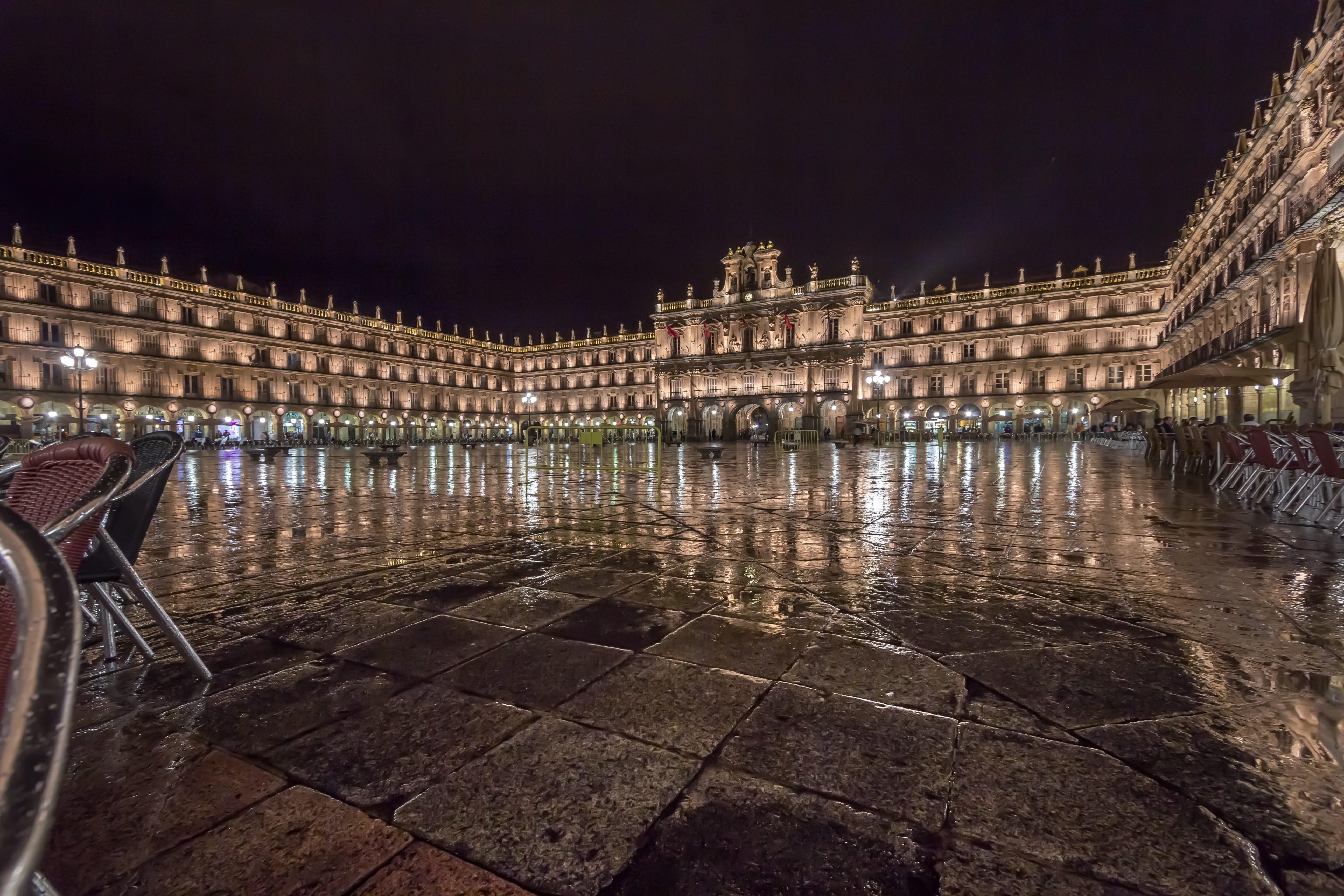 water, no people, 5K, architecture, City Hall, brown, palace, building, outdoors, rain, famous Place, building exterior, center, Salamanca, the past, more beach, HD Wallpaper