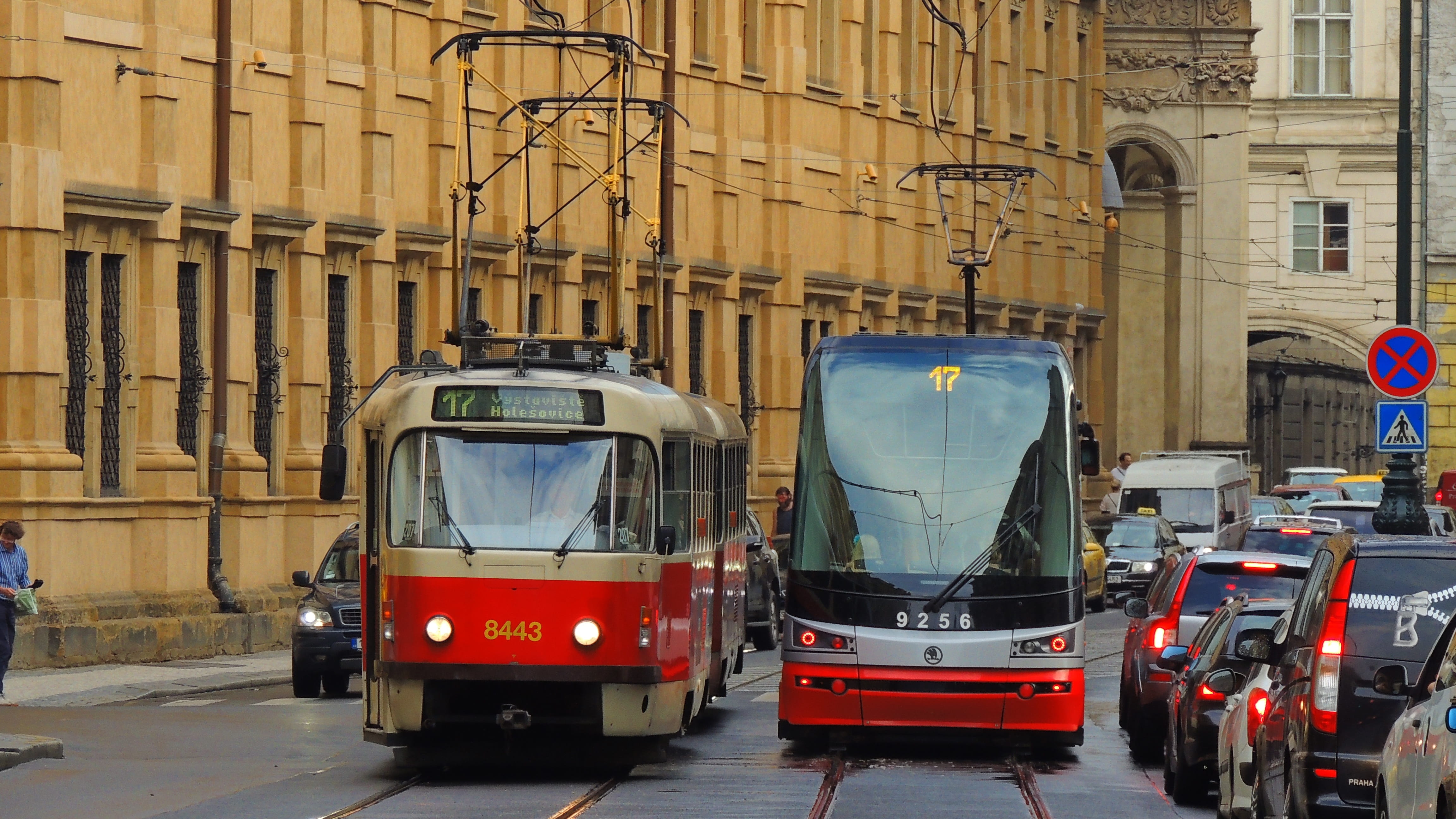 transportation, european, cityscape, red, landmark, prague, modern, tourist, outdoors, traffic, urban, light, old, europe, railway, mode of transportation, HD Wallpaper