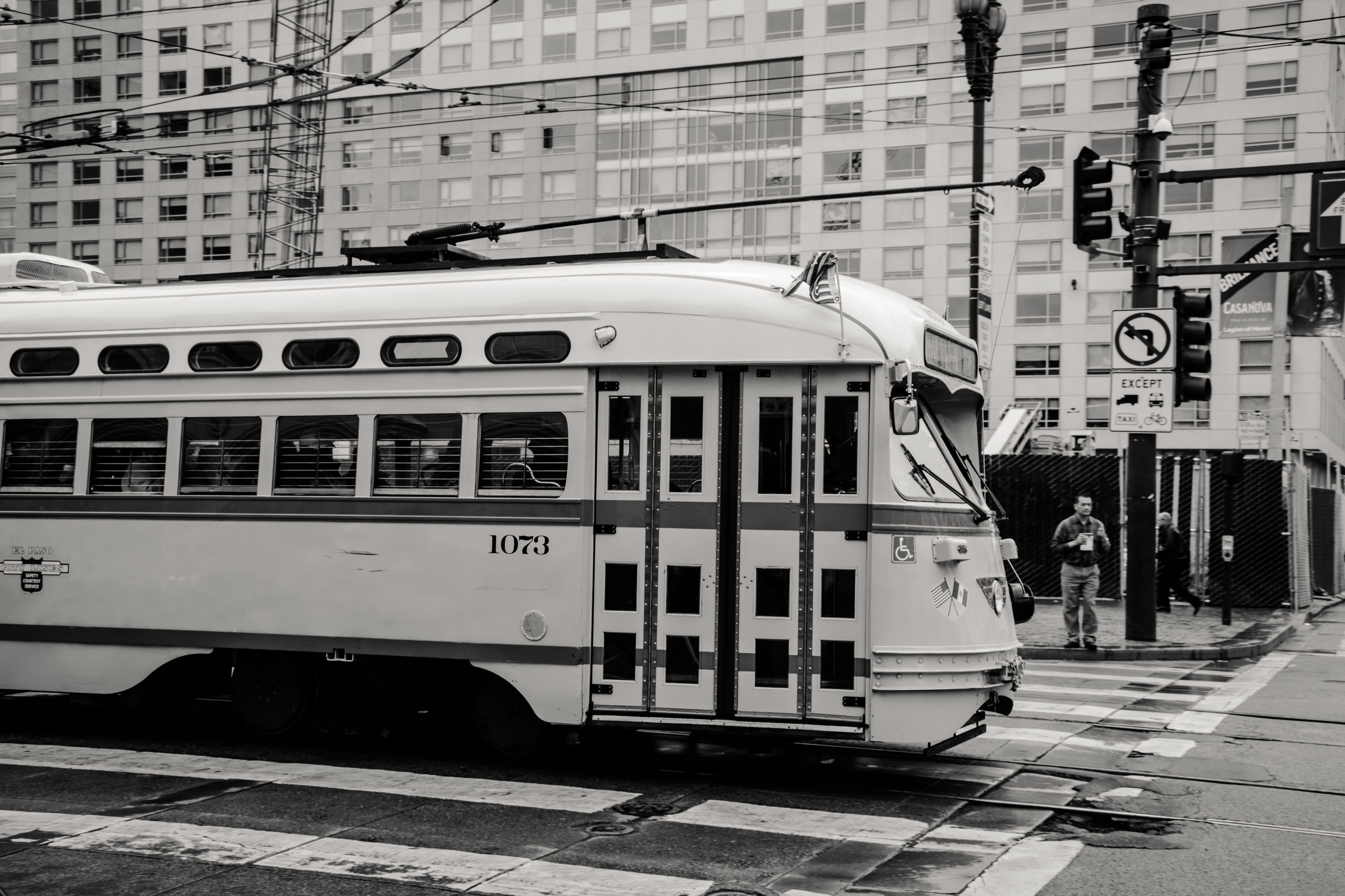rail, city, photo, built structure, buildings, black and white, railroad track, track, communication, train station, Tramway, rail transportation, steel, HD Wallpaper