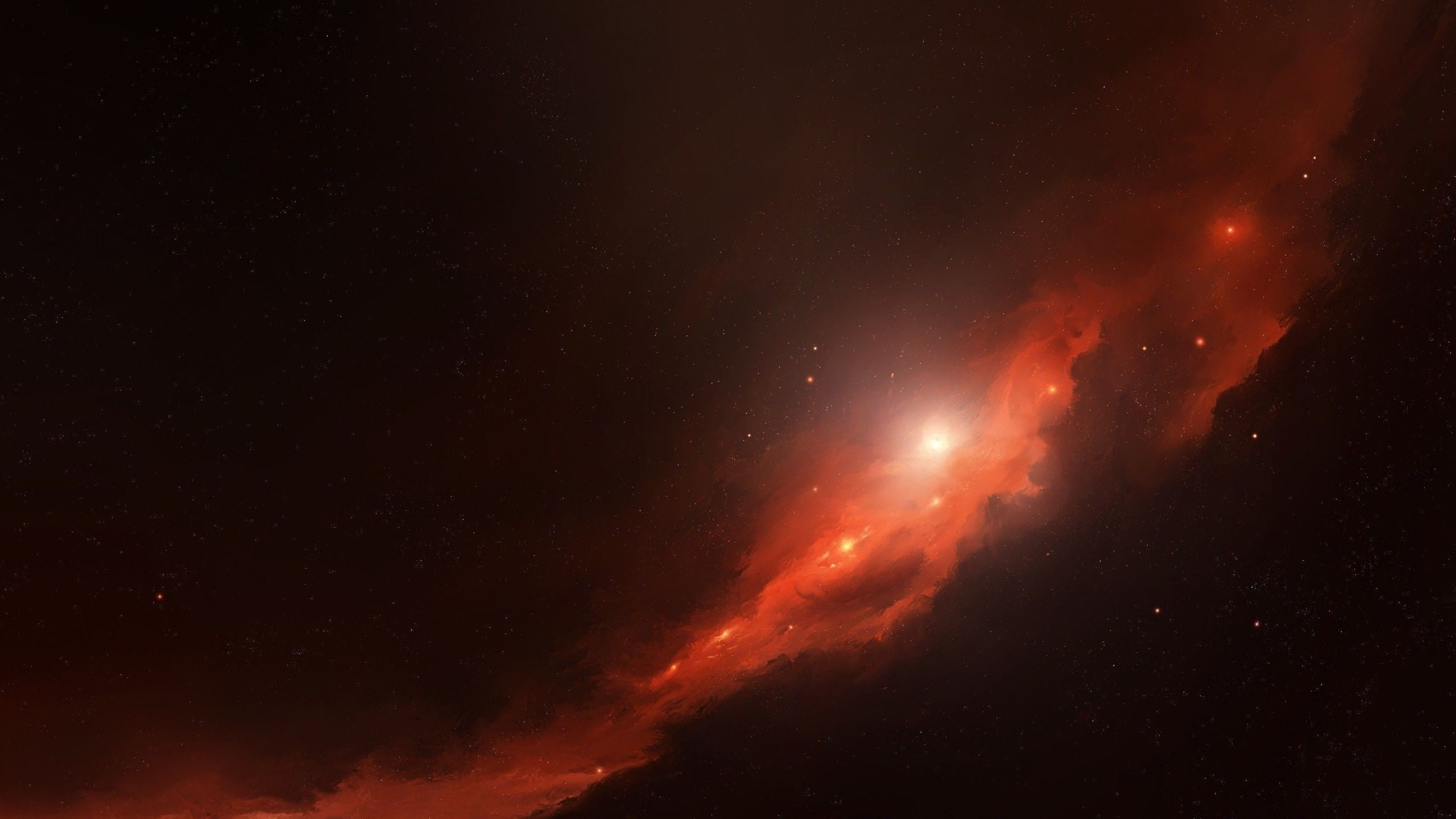 nature, space, night, red, beauty in nature, sky, astronomy, space exploration, space art, science, star - space, geology, luminosity, outdoors, planet - space, HD Wallpaper