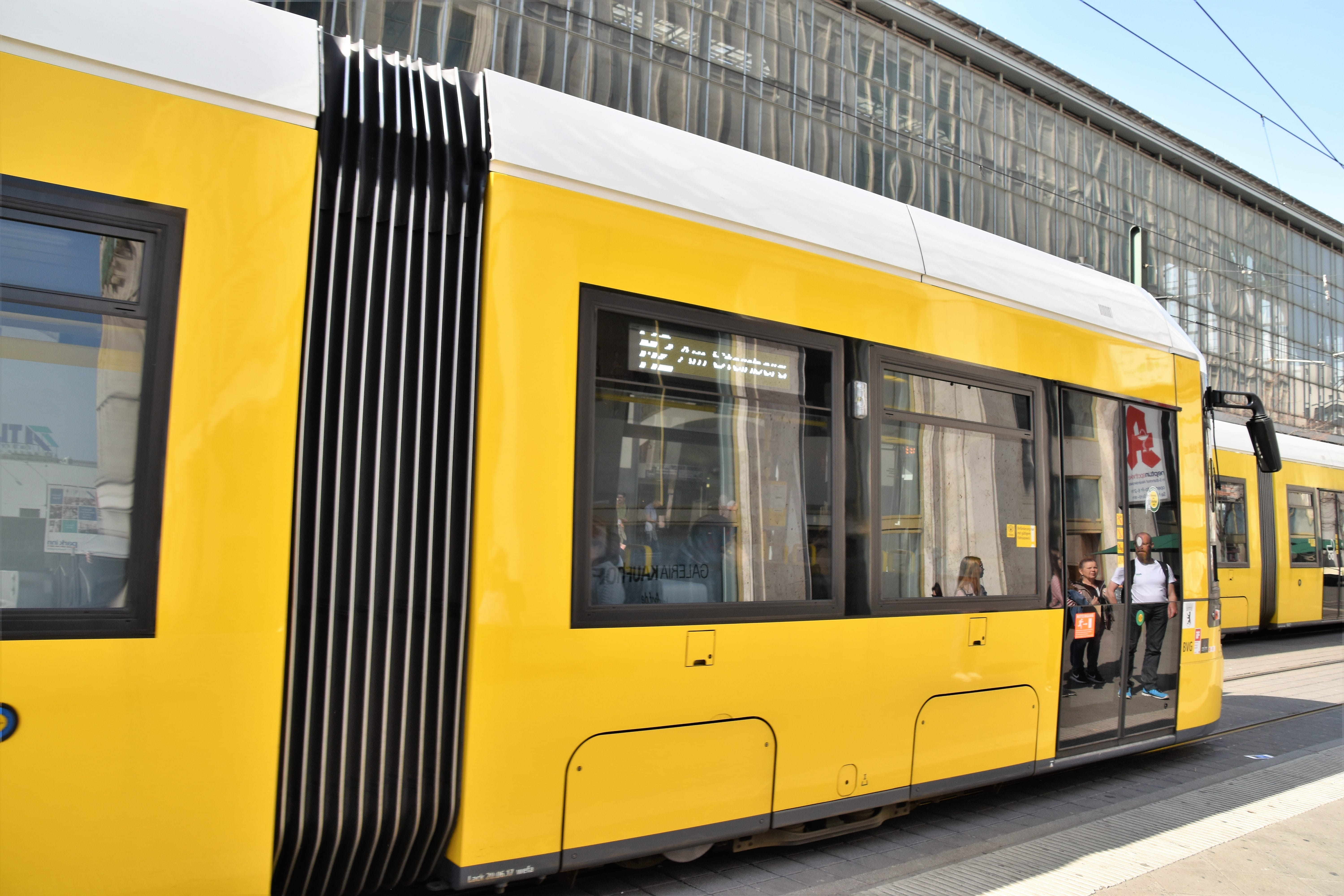travel, subway train, 5K, mirror, bahnhof alexanderplatz, track, built structure, tram, mode of transportation, outdoors, bus, building exterior, city, HD Wallpaper