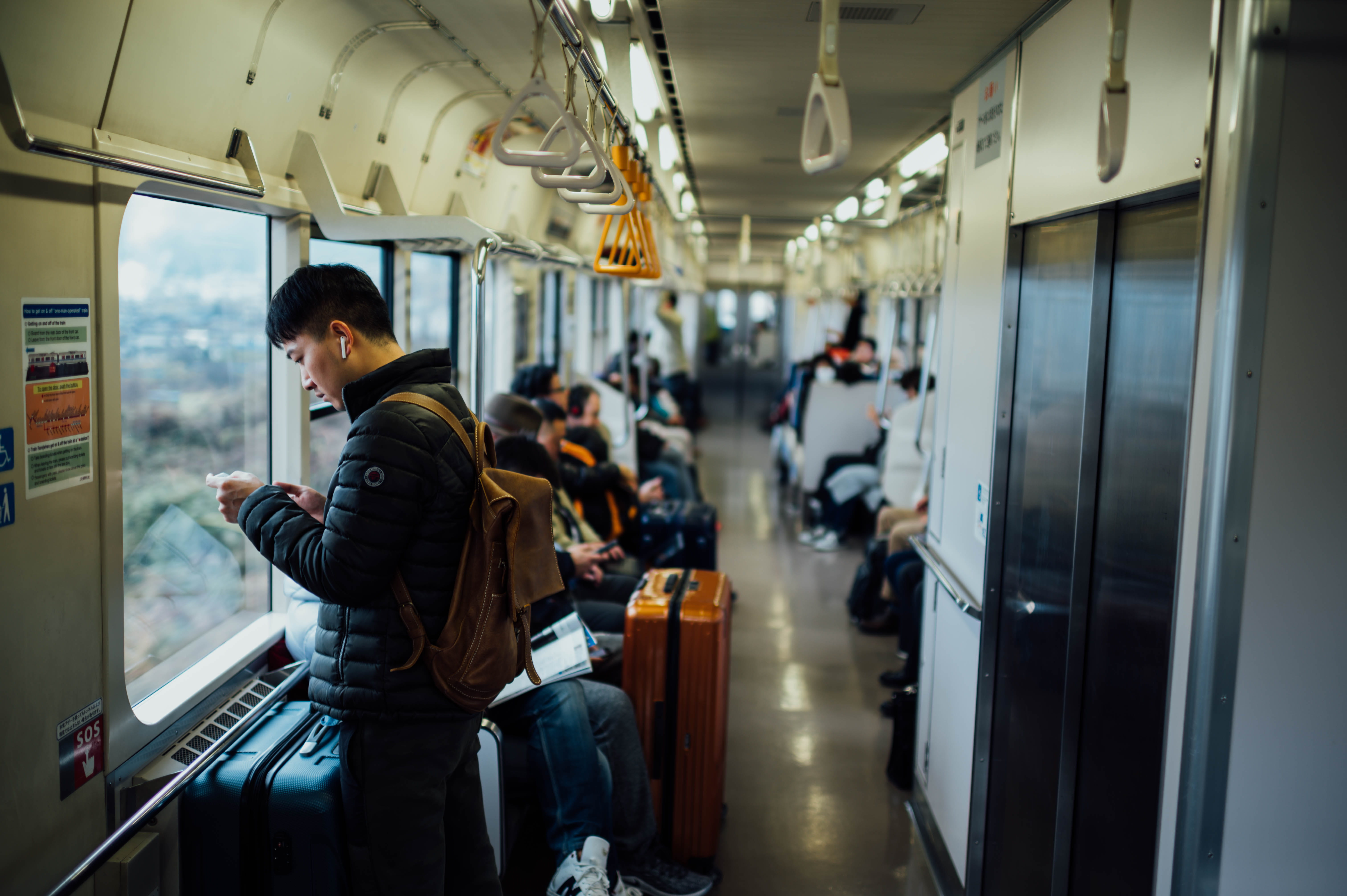 automobile, passenger, daytime, mode of transportation, bus, pedestrian, pants, airport terminal, people, person, sitting, journey, train station, train, HD Wallpaper