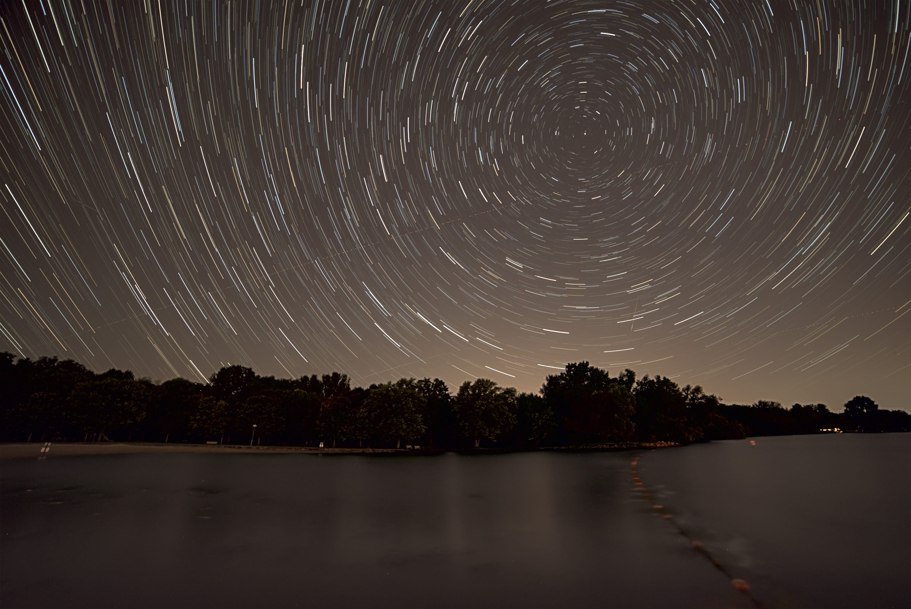 star, water, time lapse, beauty in nature, plant, astronomy, nature, night, cosmology, horizon, motion, star trails, outdoors, beside, galaxy, trees, sky, HD Wallpaper