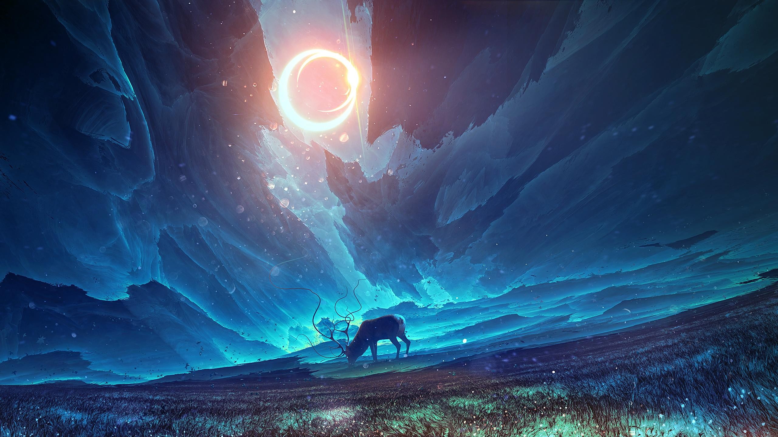 2K, Deer, Artwork, Stellar, Surreal, HD Wallpaper
