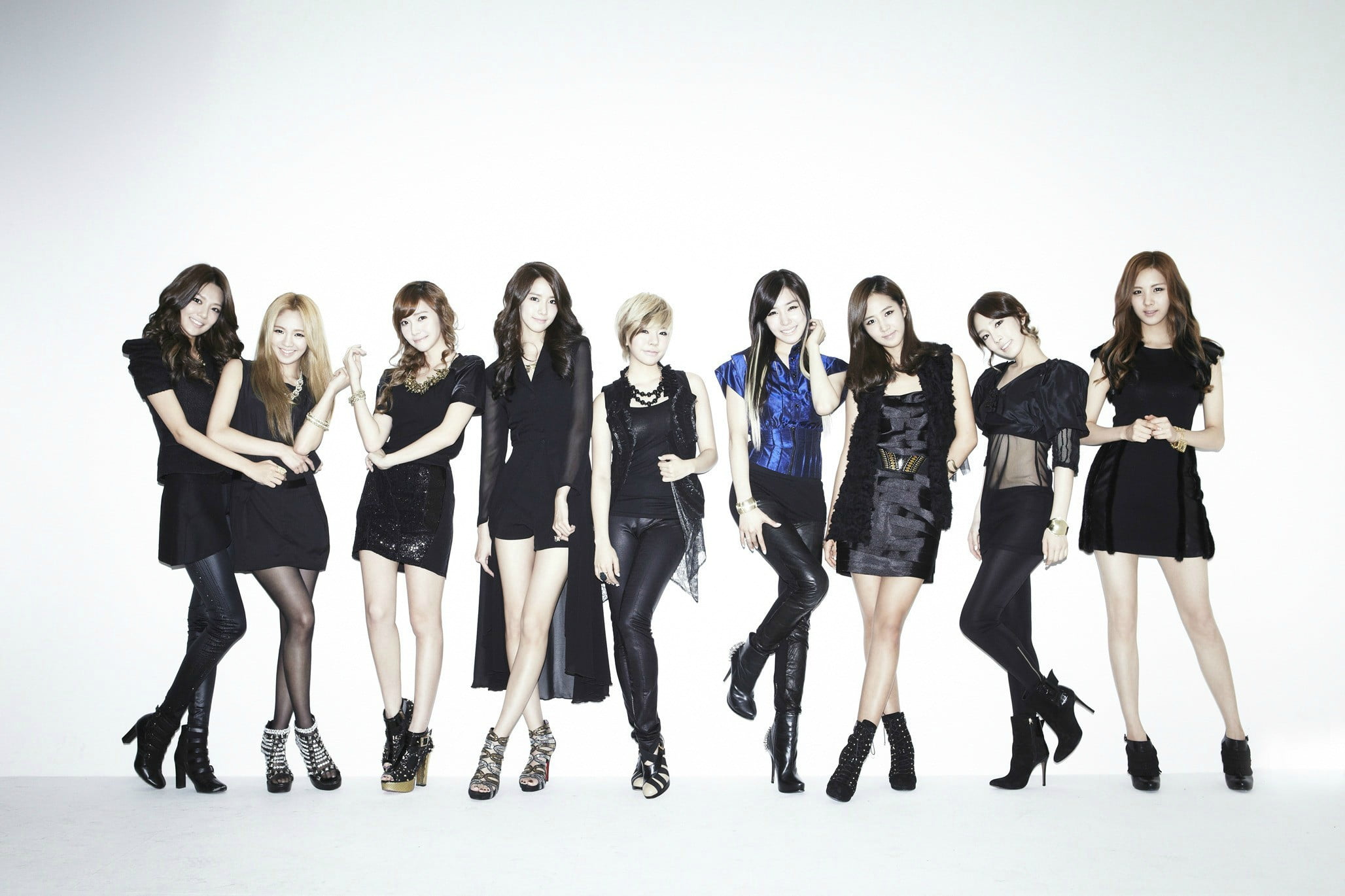 portrait, Im Yoona, fashion, clothing, young women, front view, looking at camera, Choi Sooyoung, Kwon Yuri, full length, Girls Generation, Tiffany Hwang, HD Wallpaper