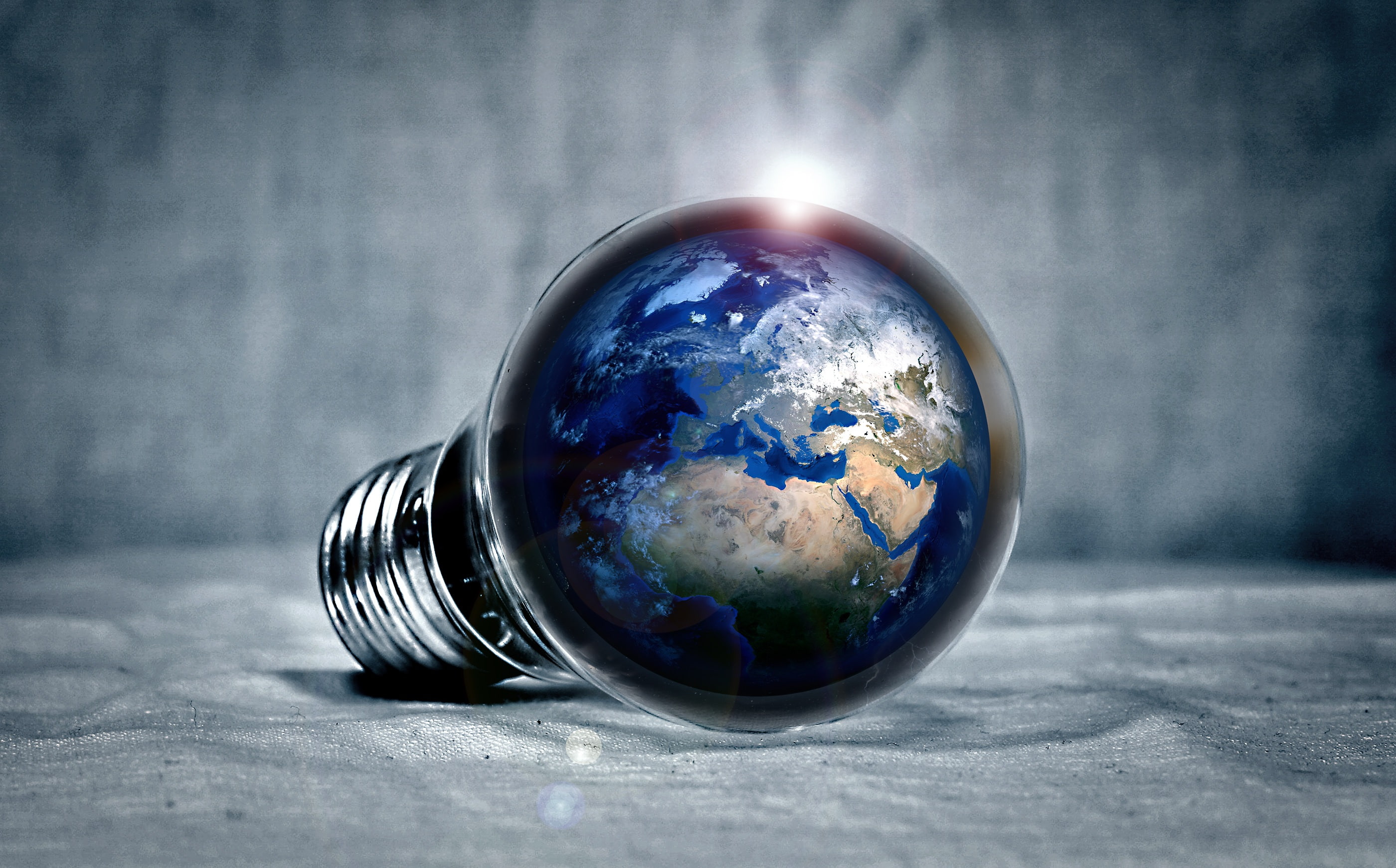 Bulb, Globe, 2K, Earth, HD Wallpaper