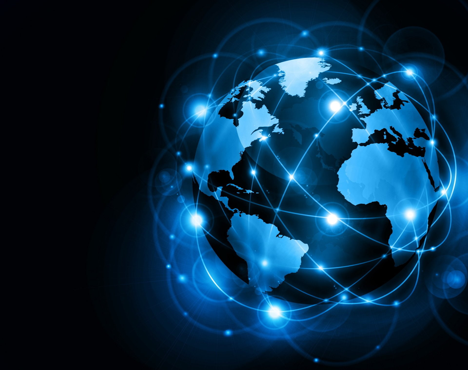 1080P, world map, map, light - natural phenomenon, Artistic, planet - space, nature, sphere, blue, no people, global business, three dimensional, technology, HD Wallpaper