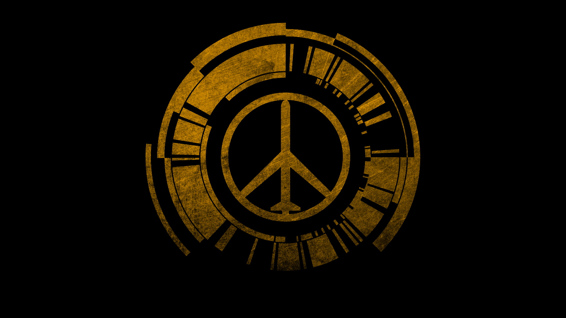 close-up, illuminated, studio shot, black color, circle, shape, building, Walker, Gear, dark, logo, Peace, night, wheel, 1080P, time, architecture, black background, HD Wallpaper
