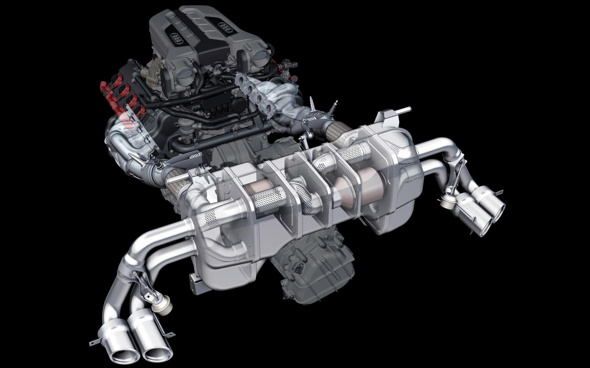 system, black, audi, exhaust, gray, engine, car, cars, 1080P, motor, HD Wallpaper