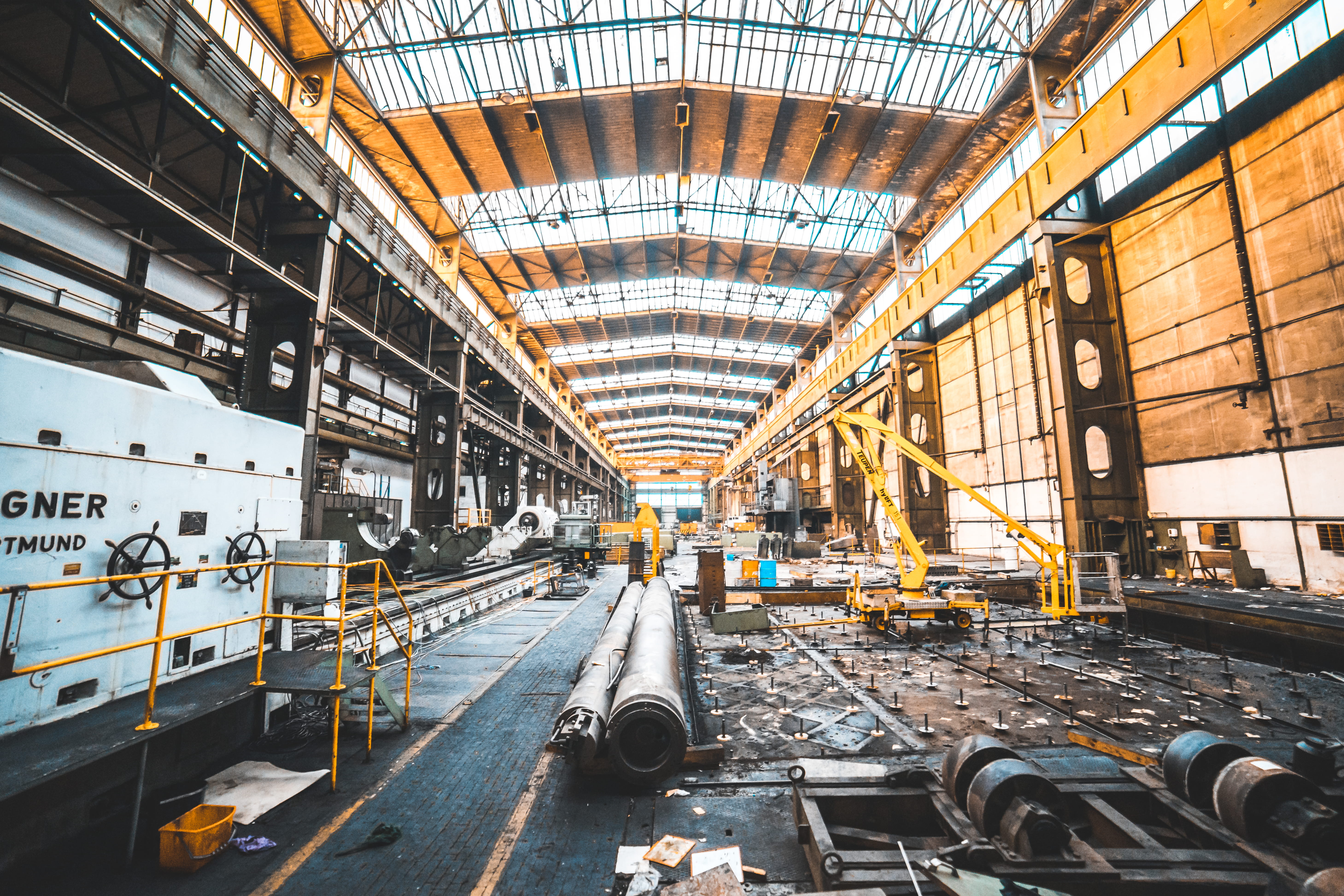 urban, generator, built structure, yellow, sunlight, in a row, near, station, architecture, place, industrial building, pipe, business, equipment, white, HD Wallpaper