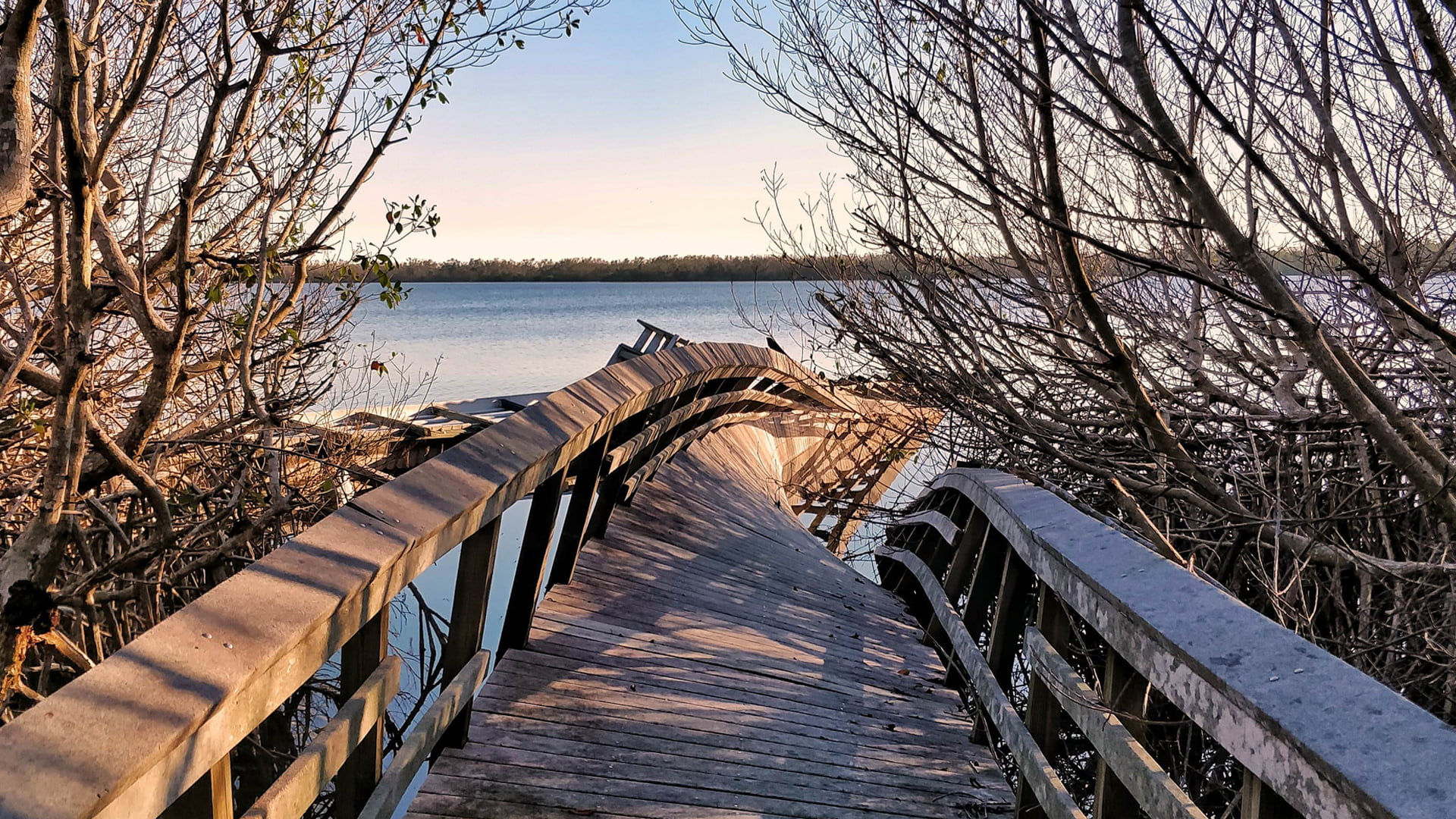 trees, wooden, wood - material, water, brown, warp, house, nature, 1080P, scenics - nature, bridge, tree, beauty in nature, sky, direction, tranquility, HD Wallpaper