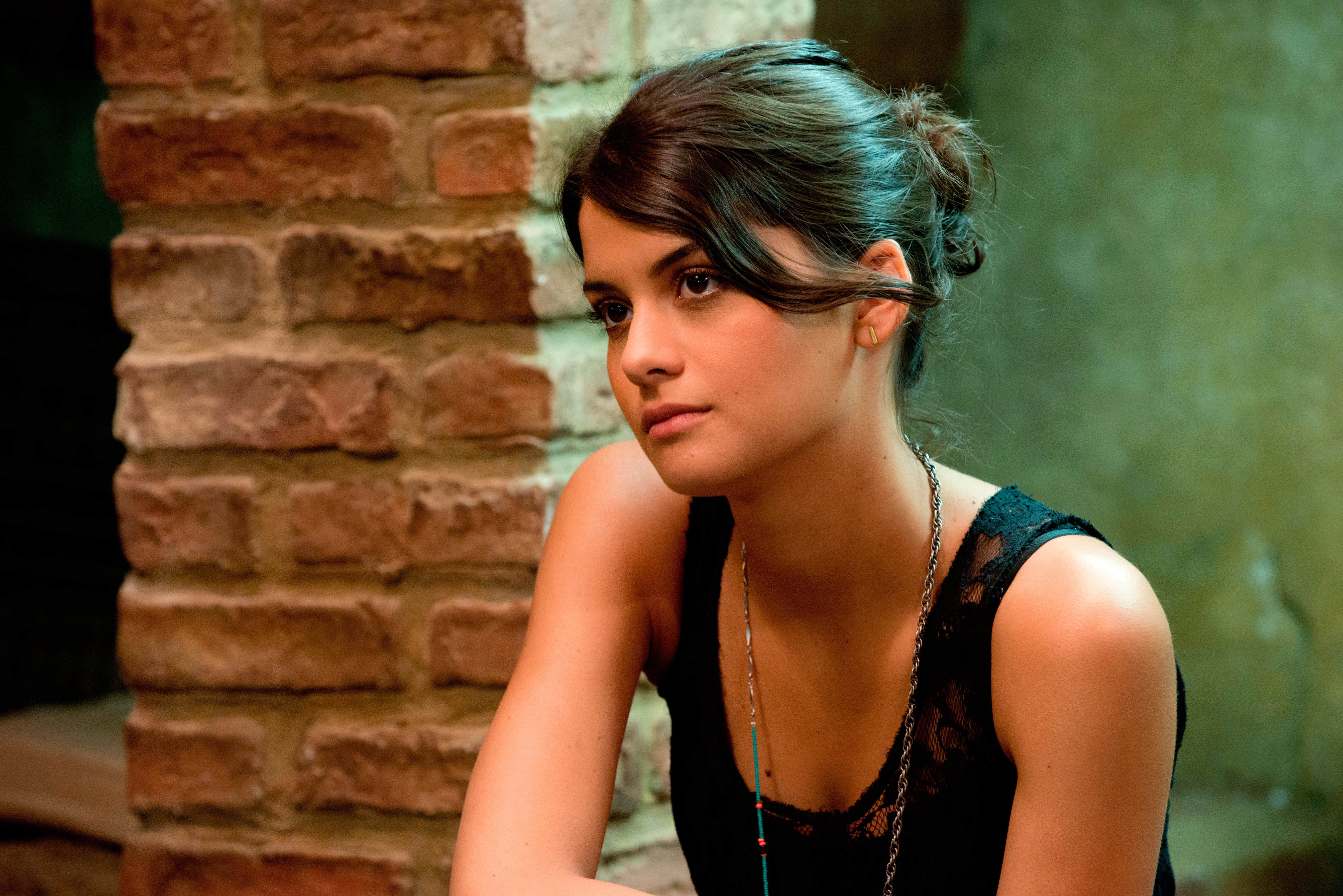 leisure activity, brick wall, Project Almanac, architecture, focus on foreground, women, one person, real people, young adult, built structure, looking away, HD Wallpaper